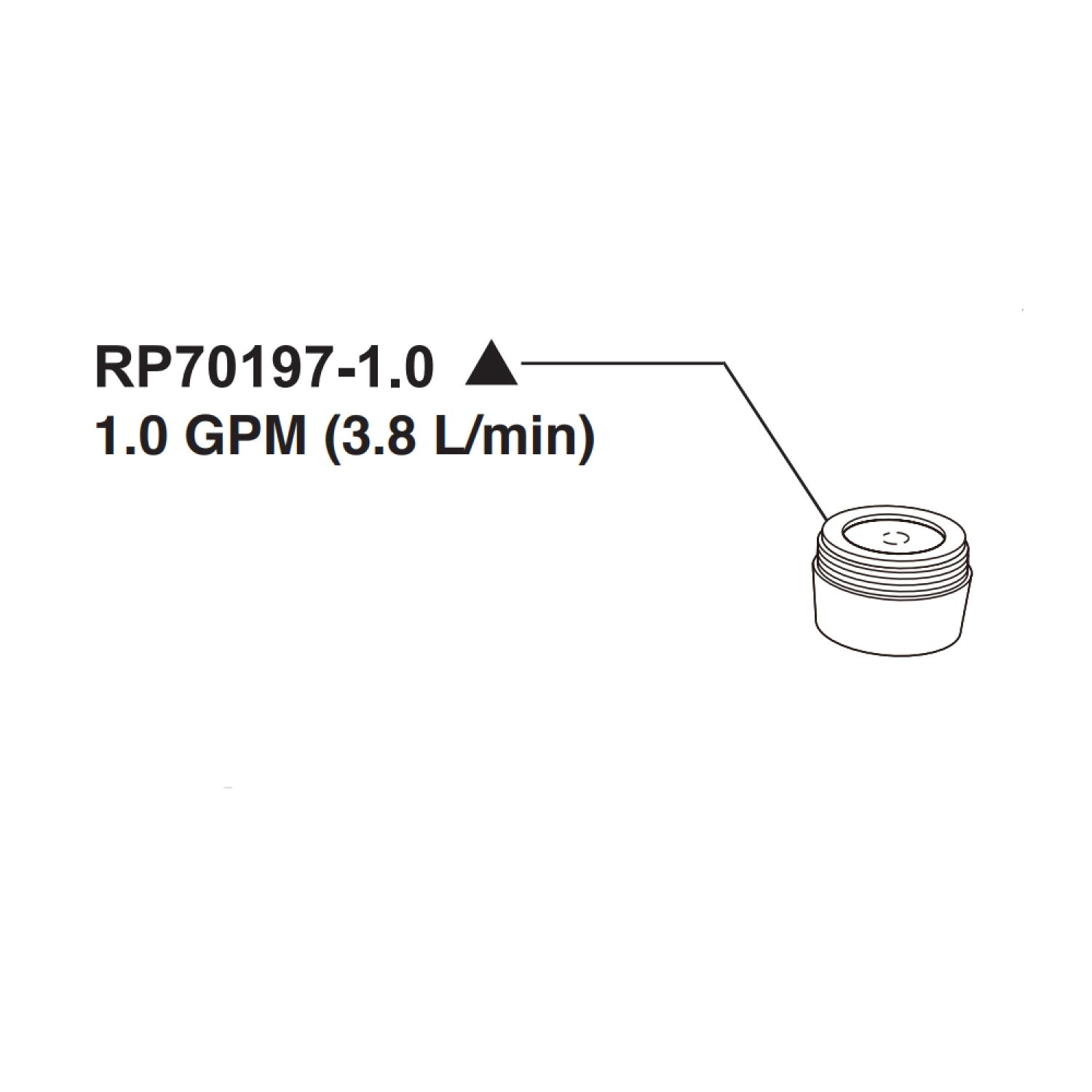 Peerless RP70197-1.0 Peerless Replacement Part Chrome Aerator, 1.0 GPM - RP70197-1.0