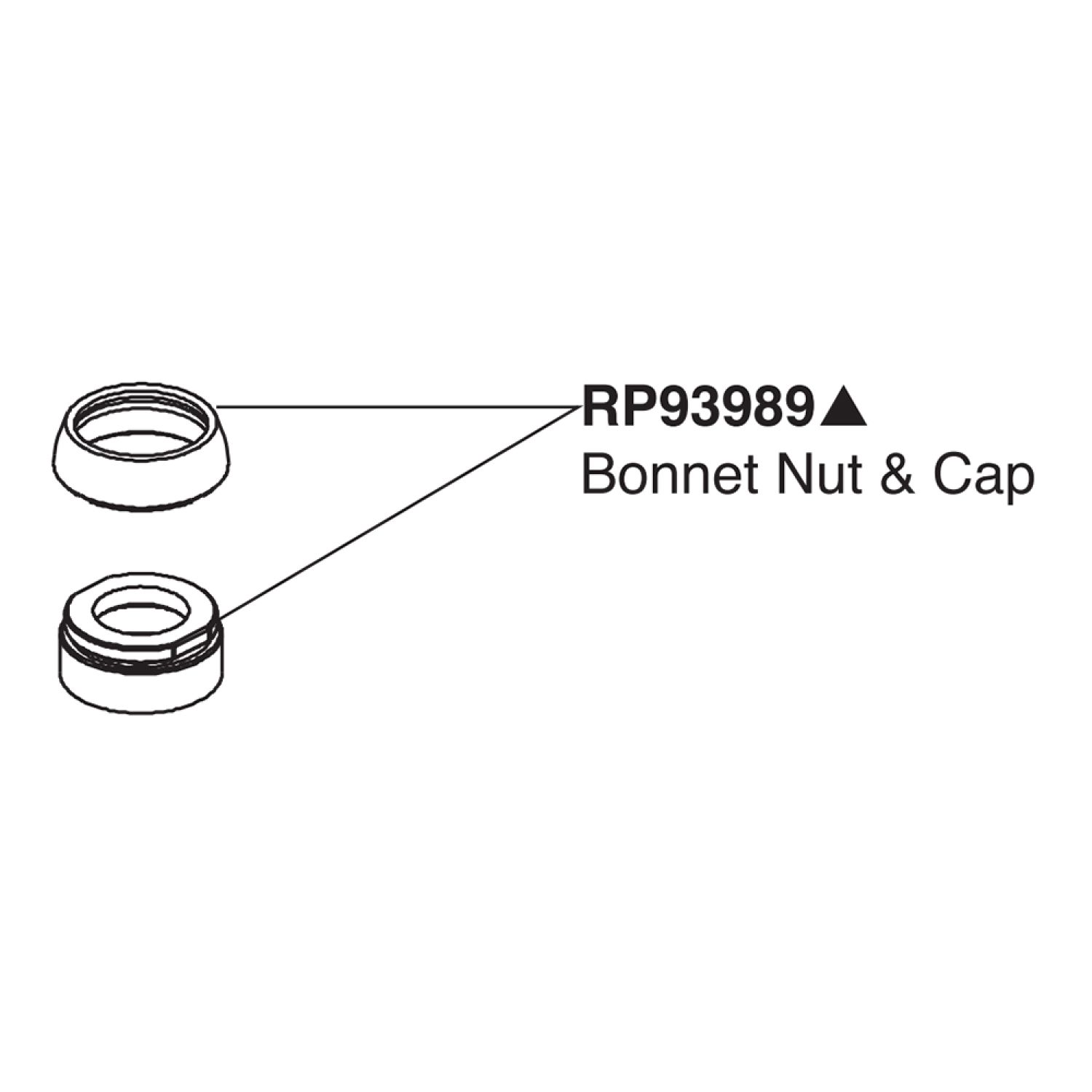 Peerless RP93989BL Peerless Replacement Part Matte Black Bonnet Nut and Cap - RP93989BL 
