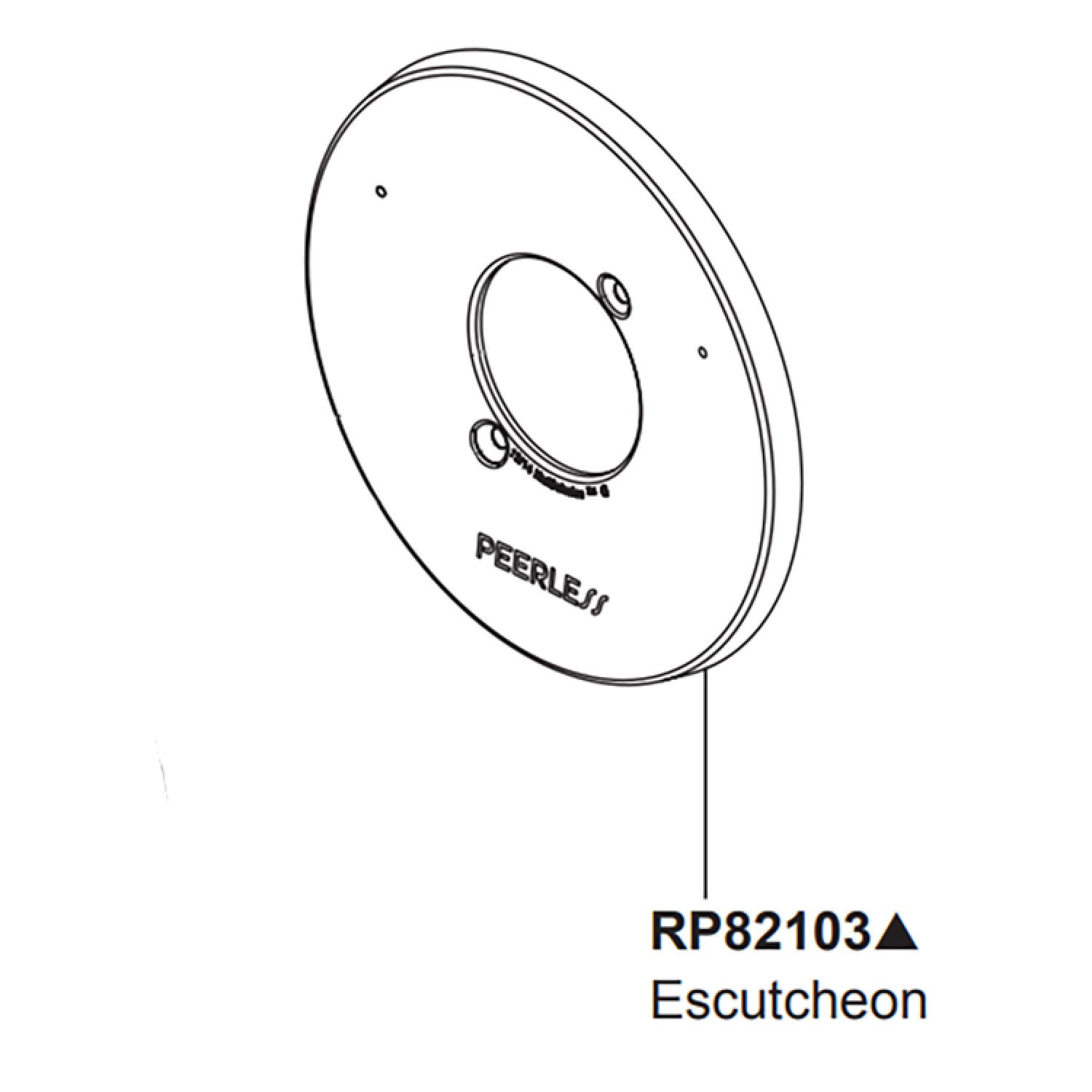 Peerless RP82103BL Peerless Precept Series Matte Black 6-1/2in Tub/Shower EsctutcheonEscutcheon - RP82103BL