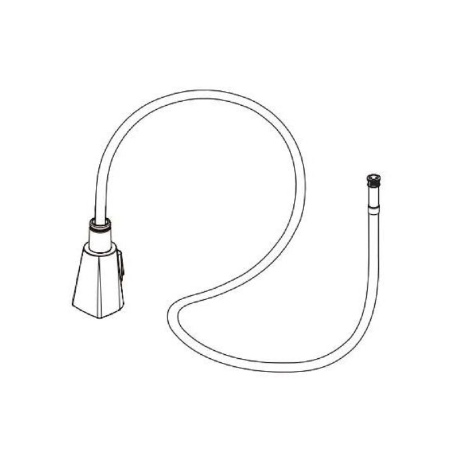 Peerless RP93992BL-1.0 Peerless Xander Series Wand Assembly with Hose, Clip, and O-rings, 1.0 GPM, Matte Black - RP93992BL-1.0