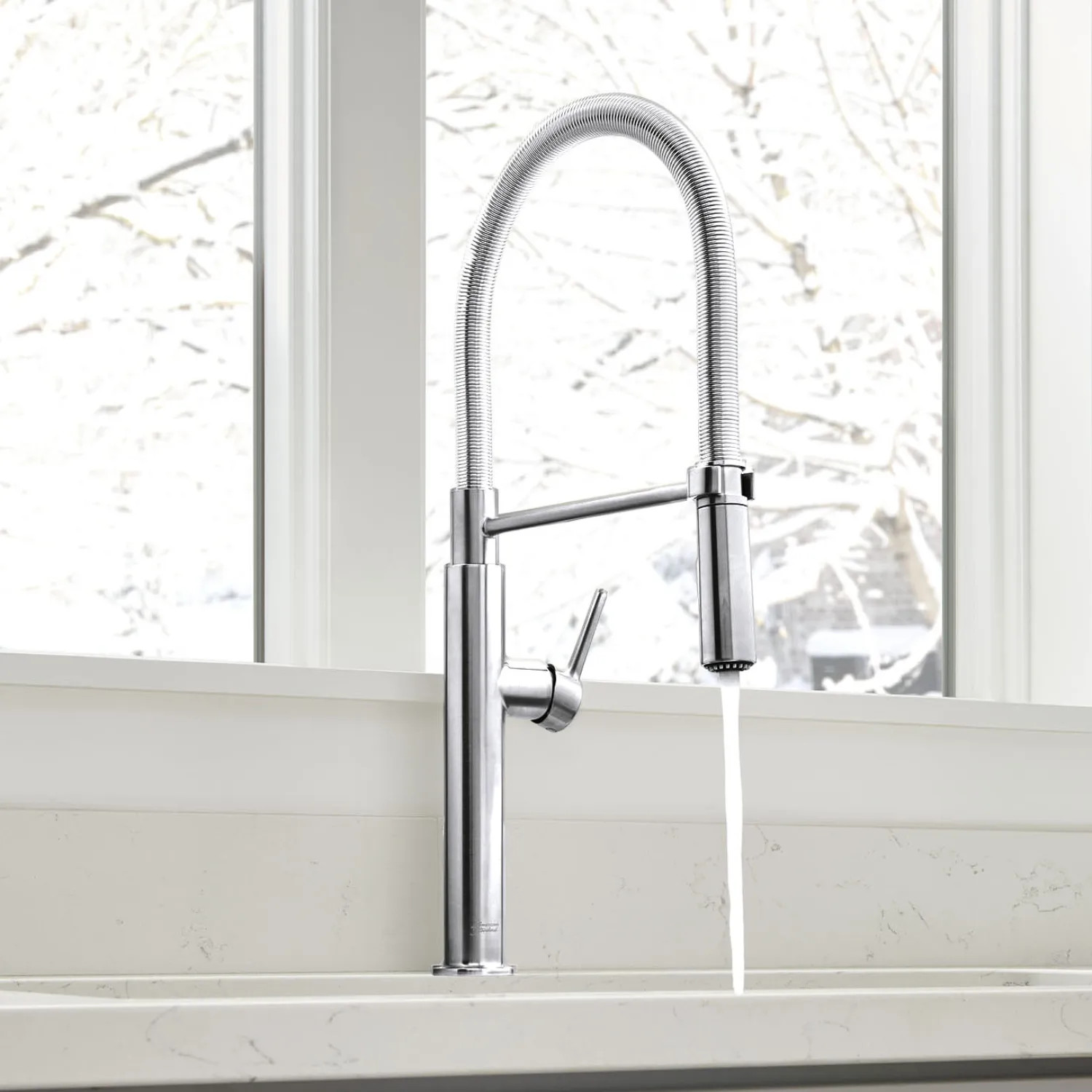 American Standard 4803350.075 American Standard Studio S Semi-Pro Pull-Down Dual Spray Stainless Kitchen Faucet With Spring Spout - 4803350.075