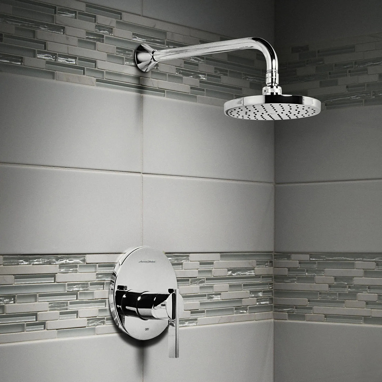 American Standard TU430501.002 American Standard Berwick Shower Faucet with 6-3/4in Metal Rain Showerhead, Pressure Balance Cartridge, Trim Only, 2.5 GPM, Polished Chrome - TU430501.002