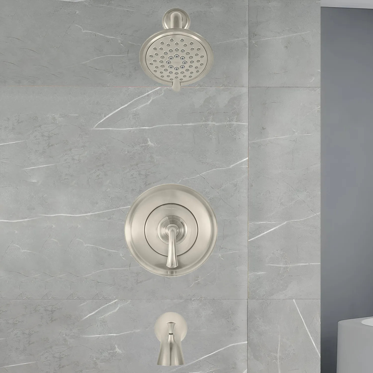 American Standard TU106508.295 American Standard Patience Brushed Nickel Tub/Shower Trim Kit, 1.8 GPM, WaterSense - TU106508.295