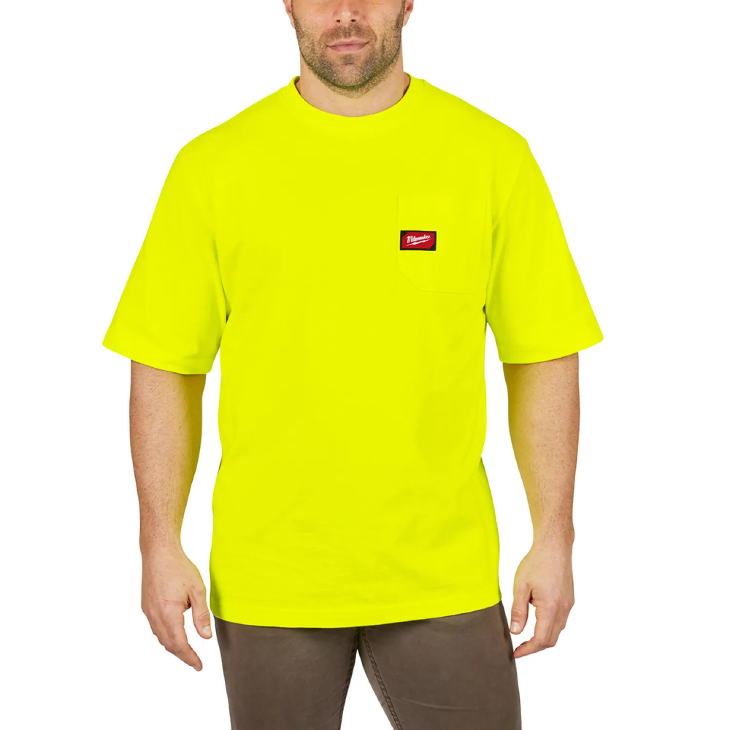 Milwaukee 601HV-L Milwaukee Large High Visibility Short Sleeve Heavy Duty Pocket T-Shirt - 601HV-L