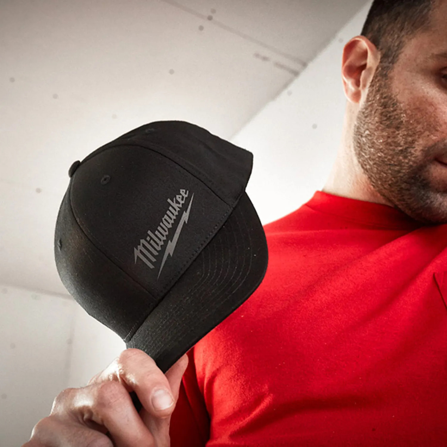 Milwaukee 504B-SM Milwaukee Small/Medium Black Fitted Hat with 3-1/2