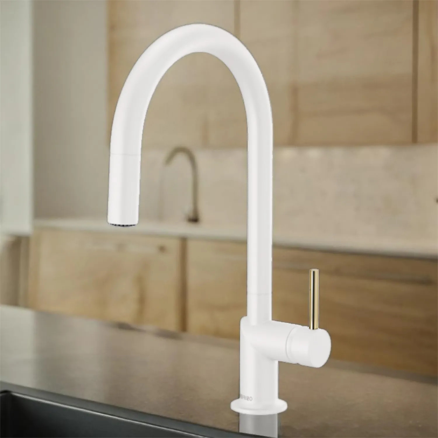 Brizo 63075LF-MWLHP Brizo Jason Wu Single Handle Pull-Down Kitchen Faucet with Swivel Spout, MagneDock, DIAMOND Seal, Two Function, 1.8 GPM, Matte White - 63075LF-MWLHP