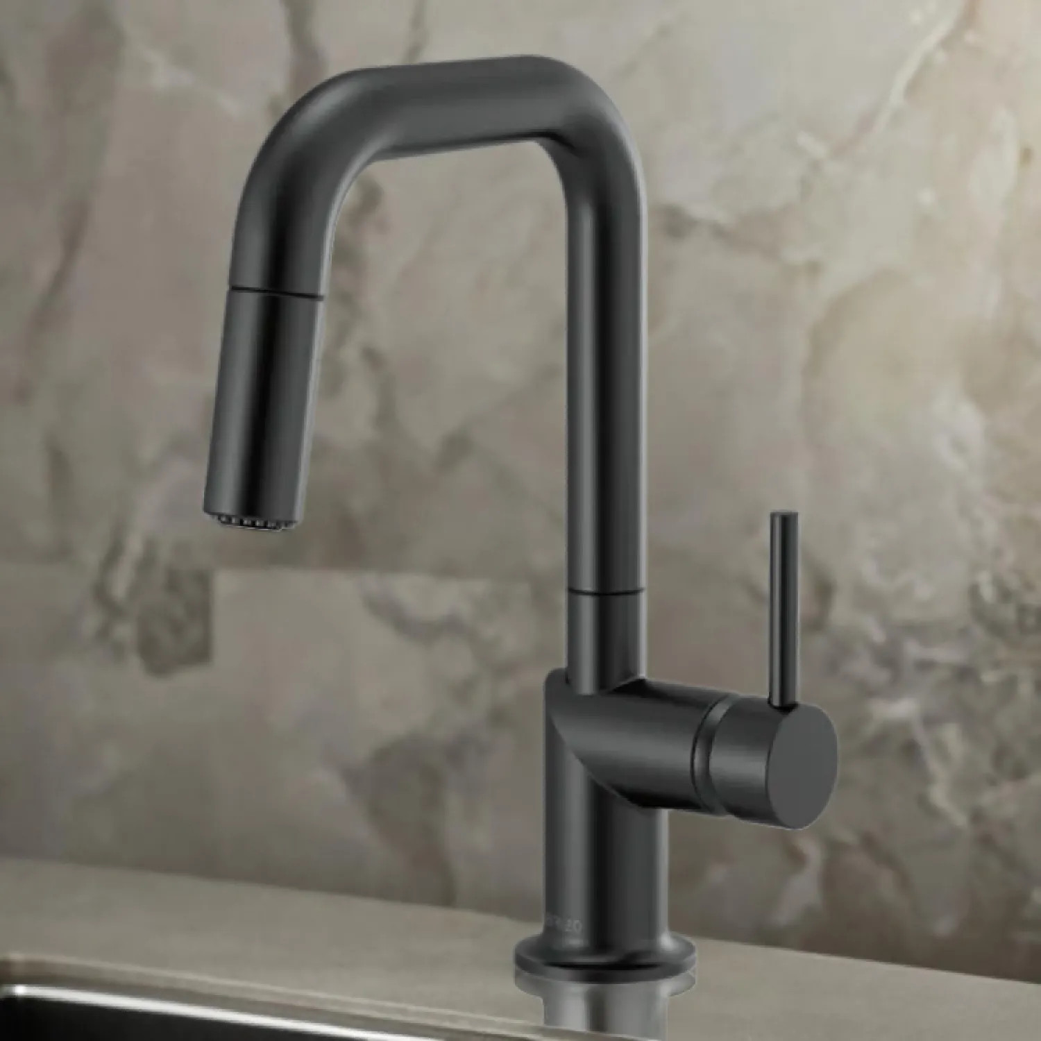Brizo 63965LF-BLLHP Brizo Odin Single Handle Pull-Down Bar Faucet with Swivel Spout, MagneDock, Two Function, 1.8 GPM, Matte Black - 63965LF-BLLHP