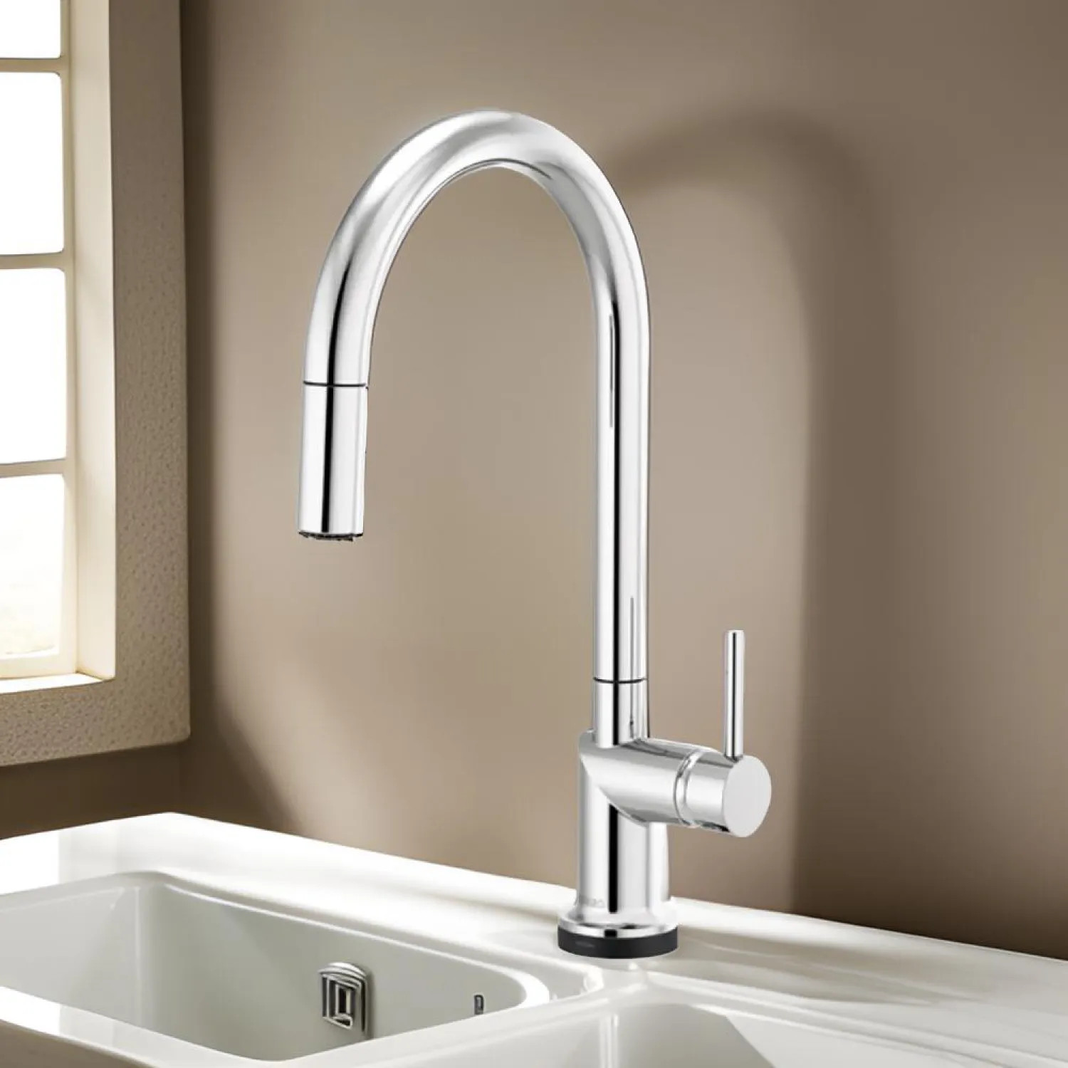 Brizo 64075LF-PCLHP Brizo Odin Pull-Down Kitchen Faucet with SmartTouch, Swivel Spout, MagneDock, Two Function, 1.8 GPM, Polished Chrome - 64075LF-PCLHP