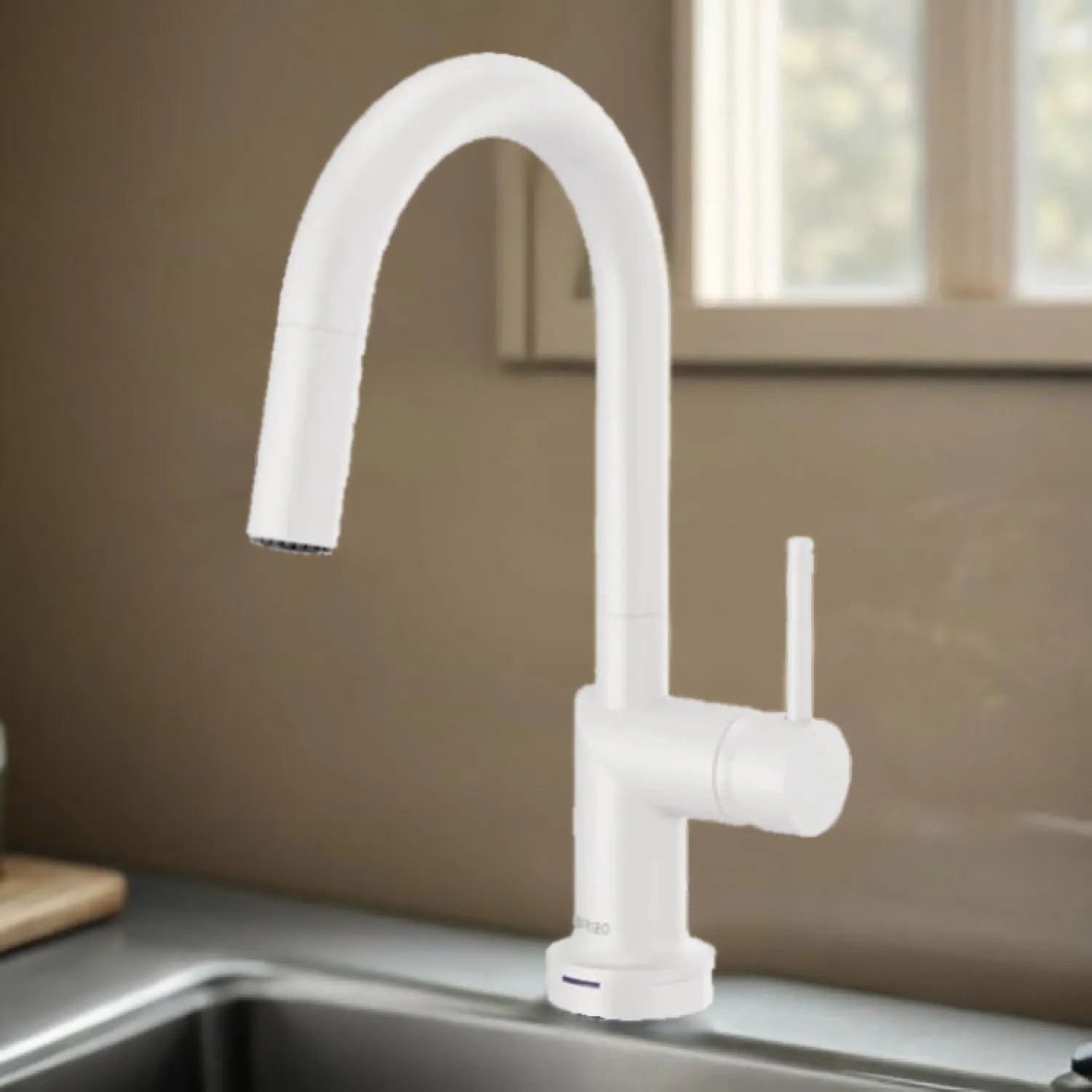 Brizo 64975LF-MWLHP Brizo Jason Wu SmartTouch Pull-Down Bar/Prep Faucet with Arc Spout, Diamond Seal, MagneDock, Touch-Clean, 1.8 GPM, Matte White - 64975LF-MWLHP