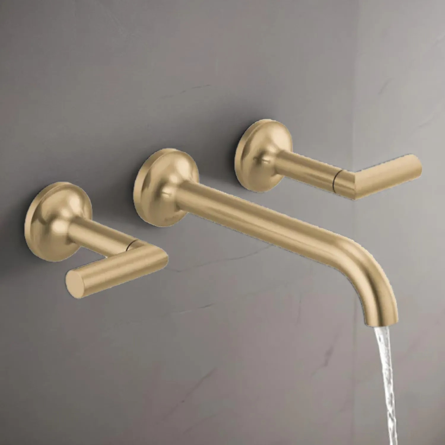 Brizo T65875LF-GLLHP Brizo Odin Two-Handle Bathroom Faucet, Less Handles and Drain, Wall-Mount, 1.5 GPM, Brilliance Luxe Gold - T65875LF-GLLHP