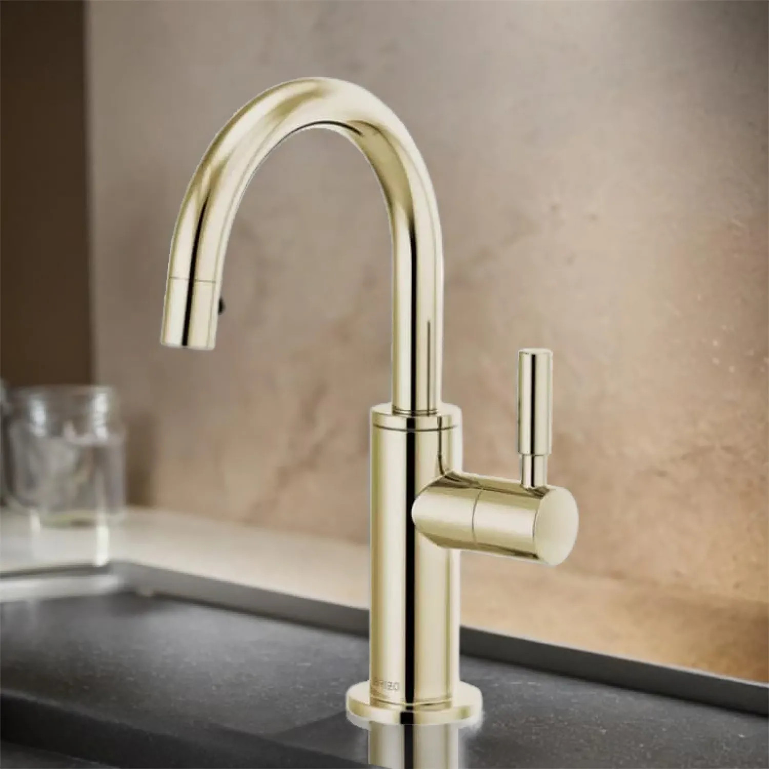 Brizo 61320LF-C-PN Brizo Single-Handle Cold Water Beverage Faucet with Arc Spout, DIAMOND Seal, Lever Handle, ADA, 1.5 GPM, Brilliance Polished Nickel - 61320LF-C-PN