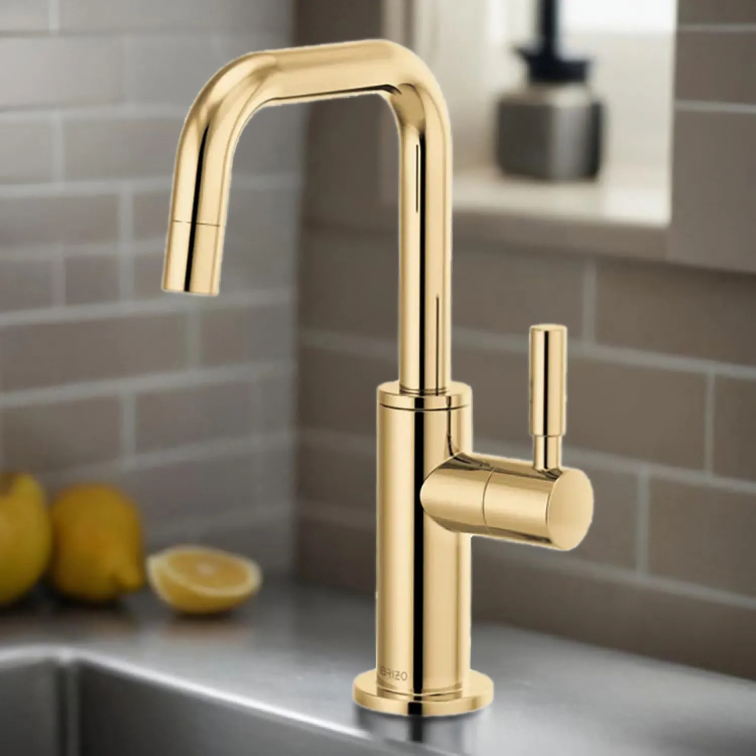 Brizo 61365LF-C-PG Brizo Jason Wu Single-Handle Cold Water Beverage Faucet with Square Spout, 1.5 GPM, Brilliance Polished Gold - 61365LF-C-PG