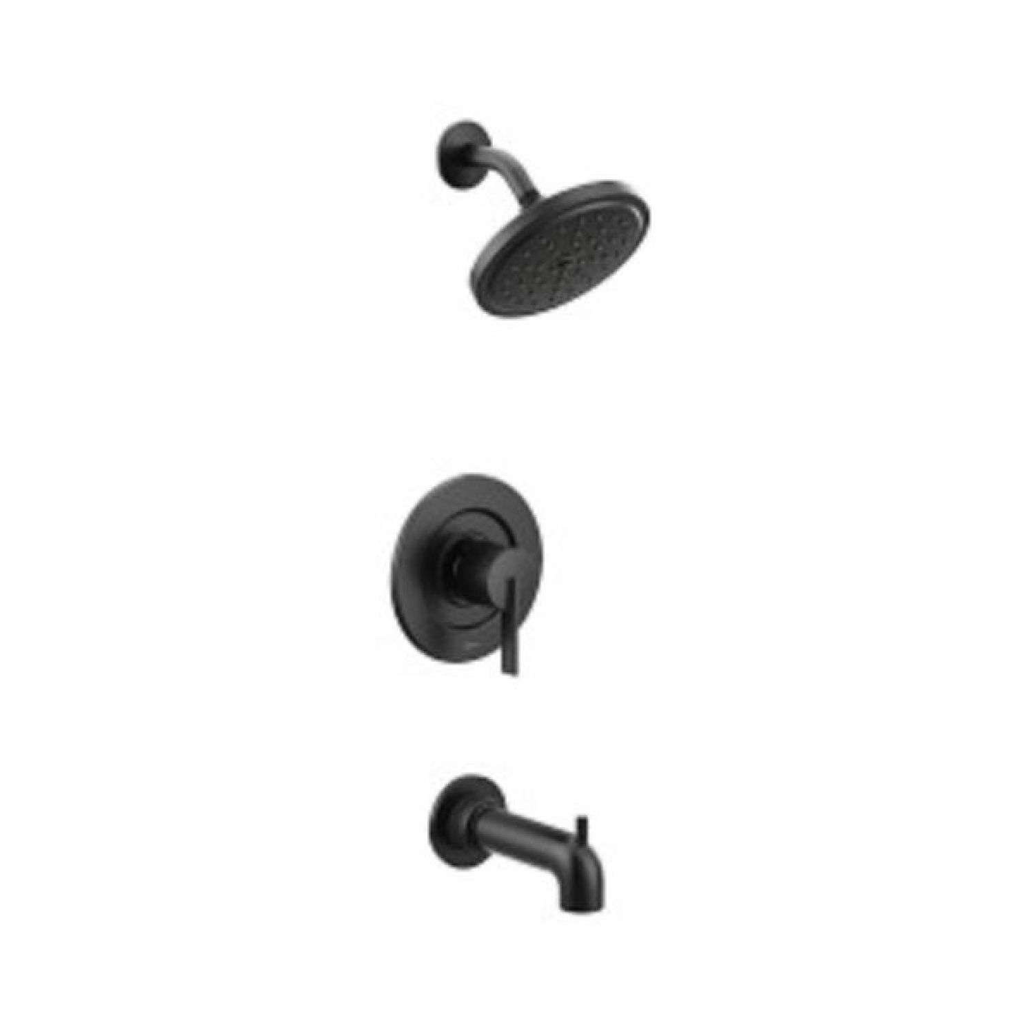 Moen T2263EPBL Moen Cia Posi-Temp Tub/Shower Faucet with 1.75 GPM Rainshower, 1-Function, Single Lever Handle, M-PACT, Immersion, Matte Black - T2263EPBL