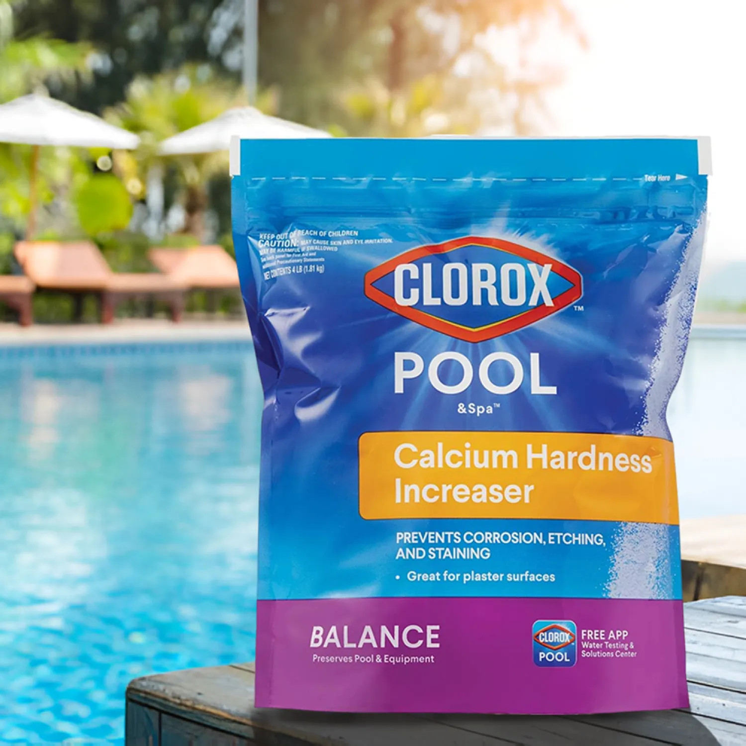 12204CLX Clorox Pool&Spa 4 lb. Calcium Hardness Increaser, Prevents Corrosion, Etching, and Staining - 12204CLX