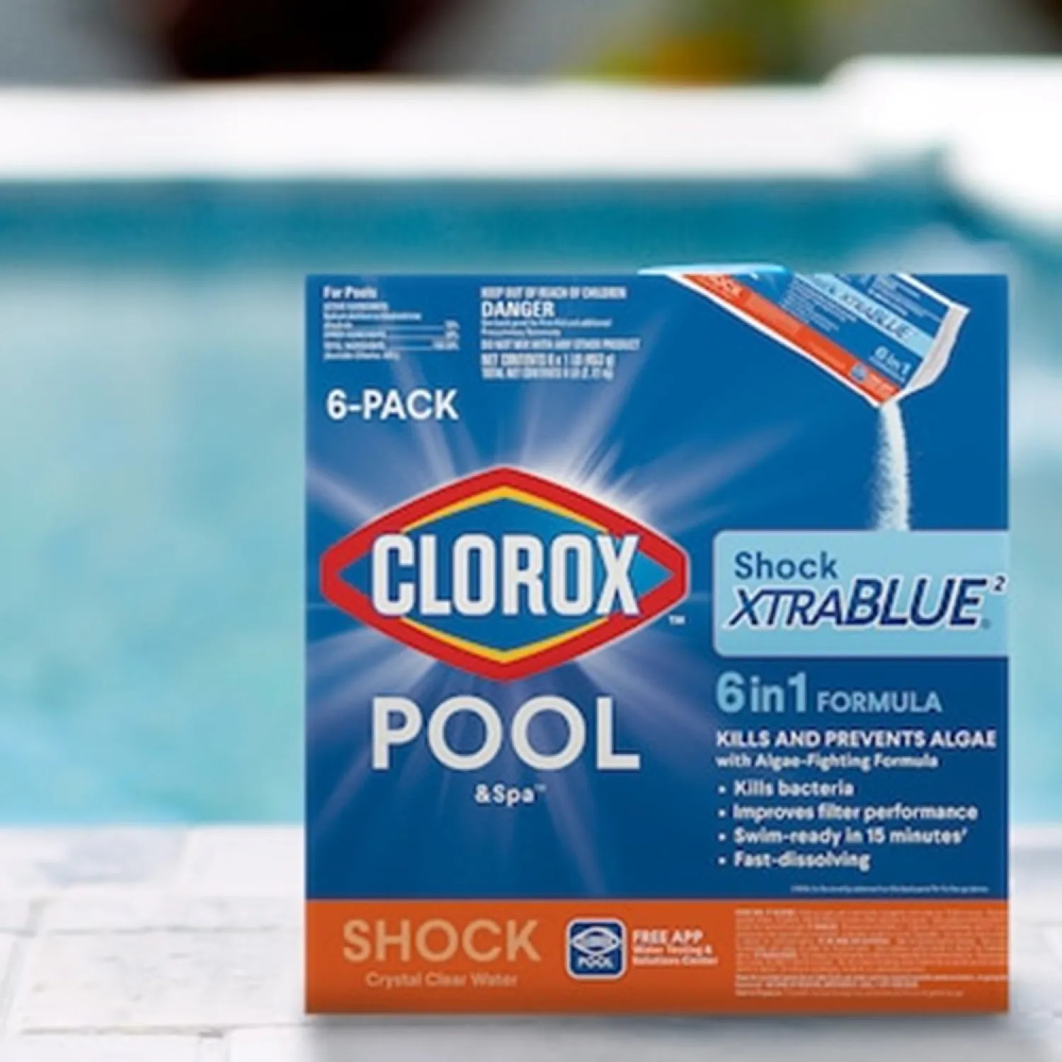  36006CLX Clorox Pool&Spa Shock XtraBlue Pool Chemical, 1 Pound, 6 Packs - 36006CLX 
