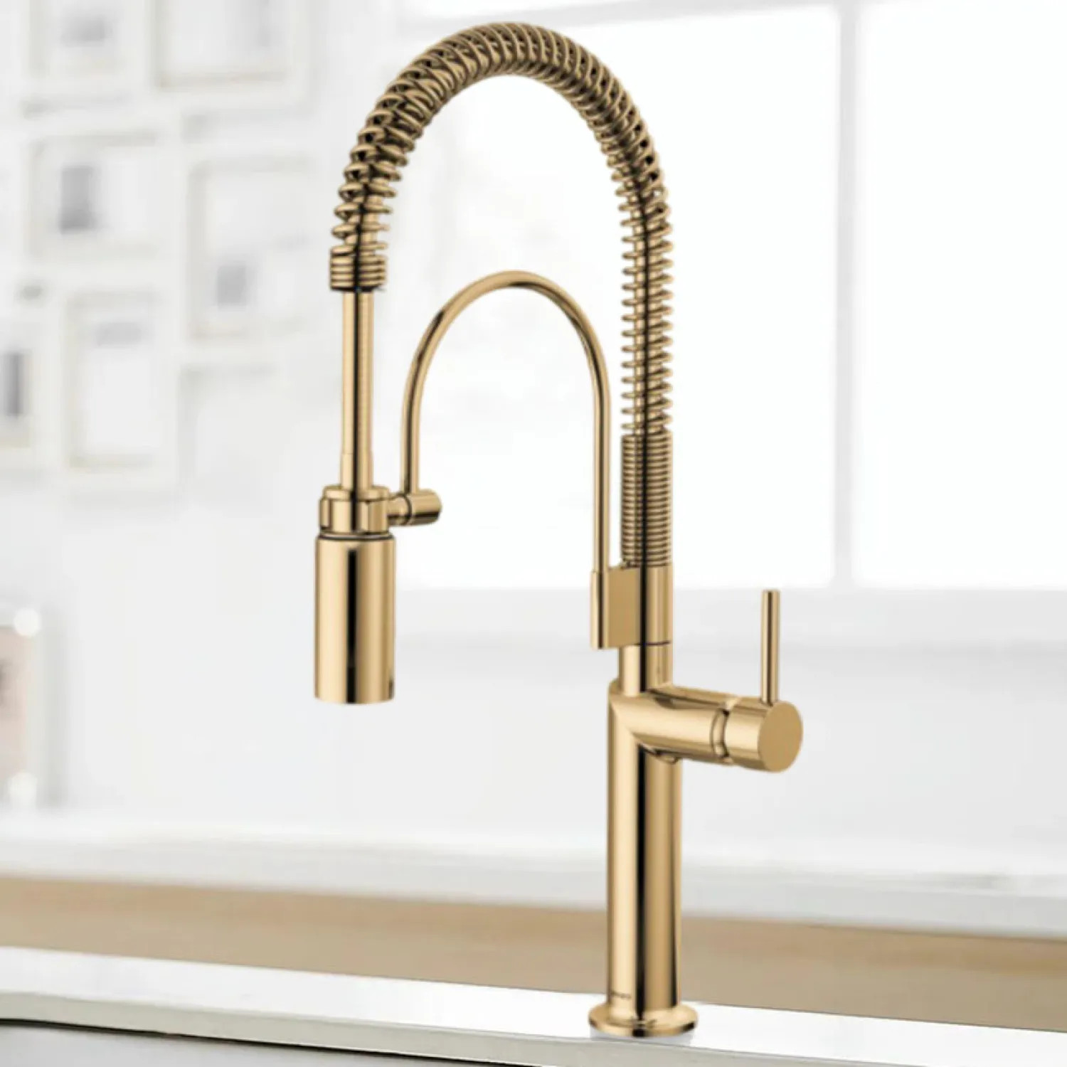 Brizo 63375LF-PGLHP Brizo Odin Semi-Professional Kitchen Faucet, Less Handle, MagneDock, DIAMOND Seal, 1.8 GPM, Brilliance Polished Gold - 63375LF-PGLHP