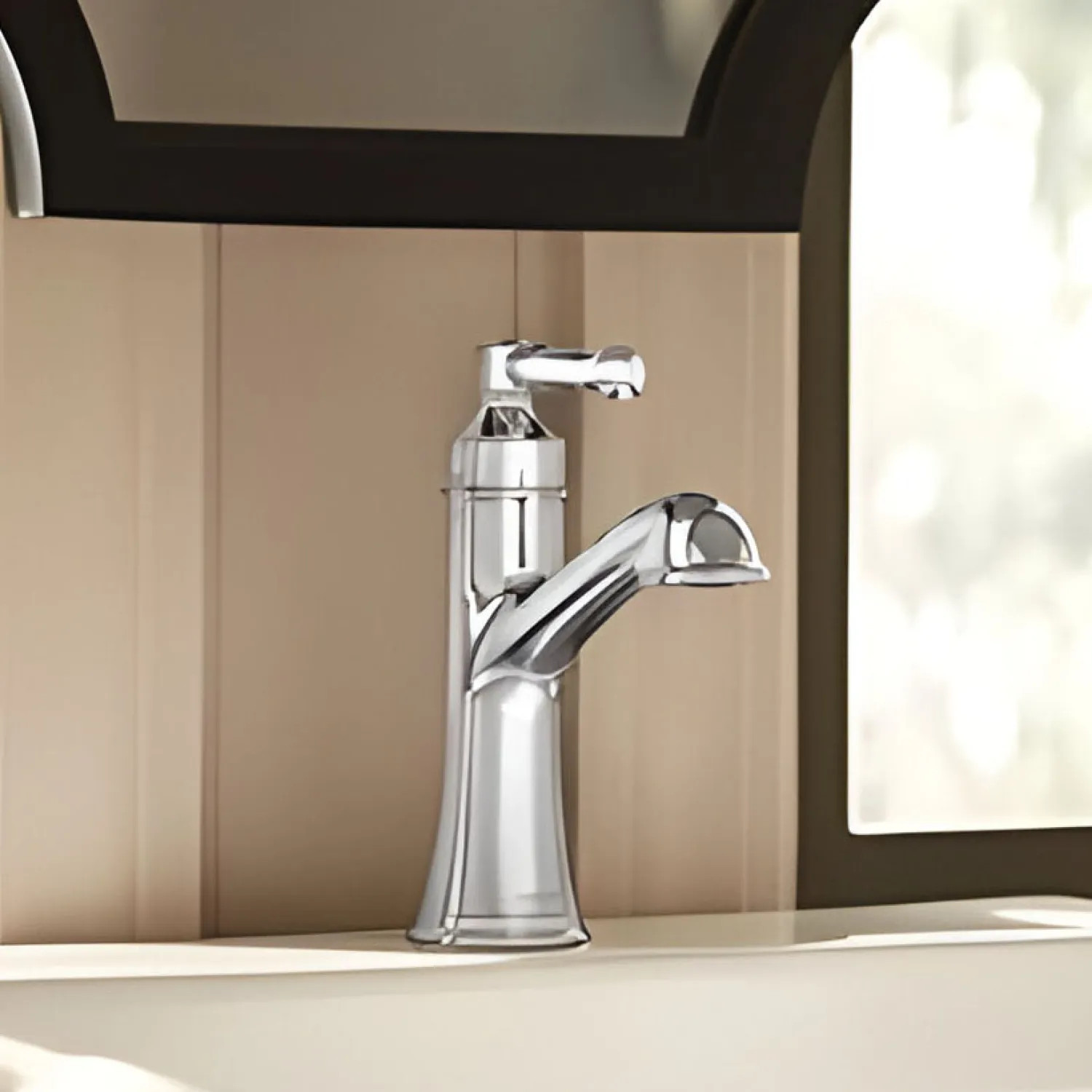Moen 6803 Moen Dartmoor Single-Handle High Arc Bathroom Faucet with Deckplate and Metal Pop-Up, 1.2 GPM, Pivot Action Lever Handle, Chrome - 6803