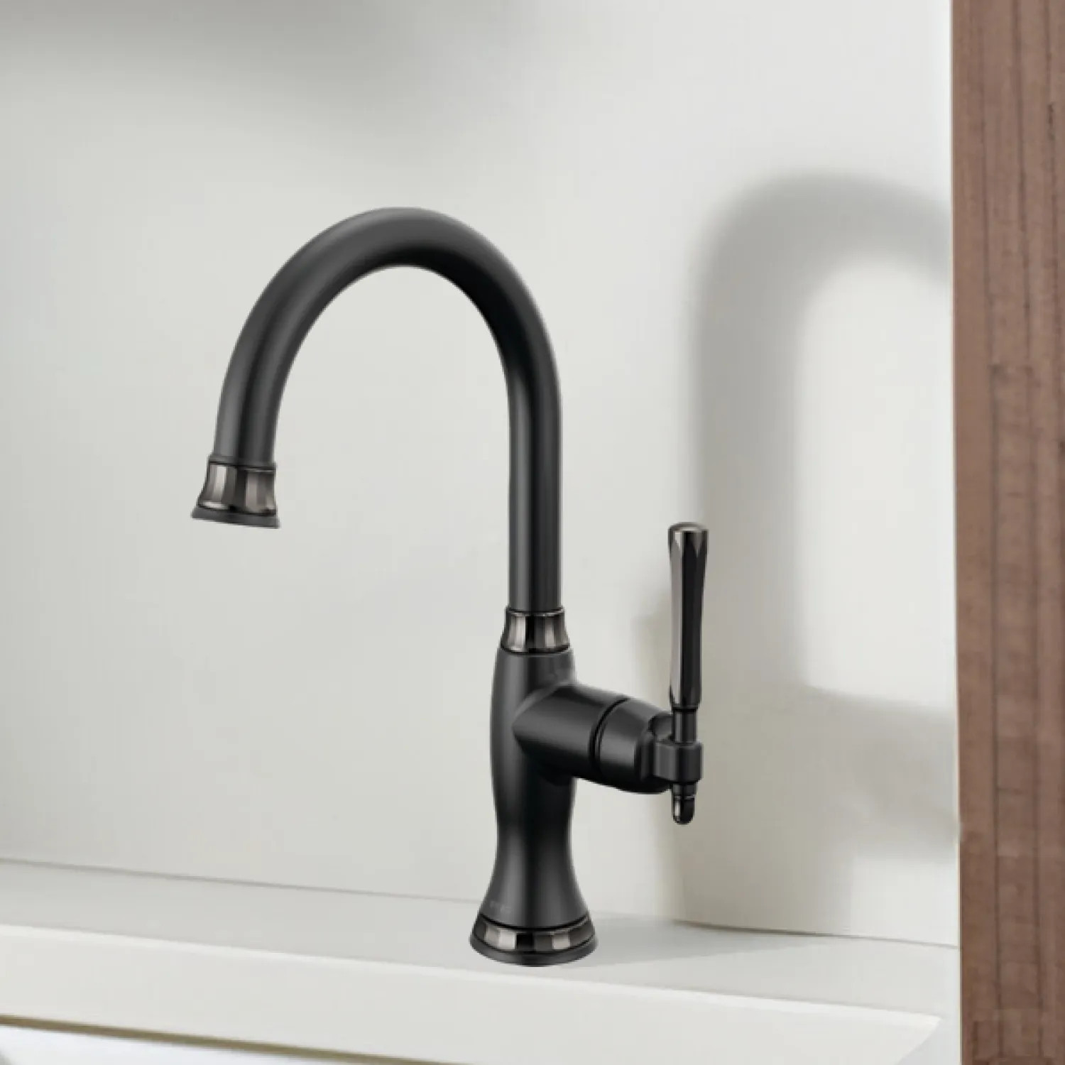 Brizo 61058LF-BLBNX Brizo Tulham Single-Handle Bar Faucet, Lever Handle, 1.8 GPM, Matte Black / Brilliance Black Onyx - 61058LF-BLBNX