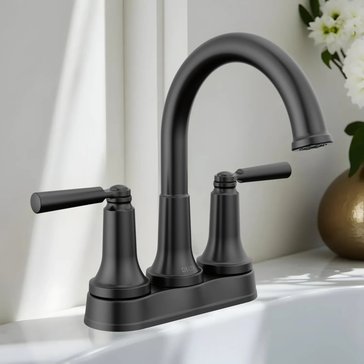 Delta 2535-BLMPU-DST Delta Saylor Centerset Bathroom Faucet, Metal Drain With Push Pop, DIAMOND Seal, ADA-Compliant, 1.2 GPM, Matte Black - 2535-BLMPU-DST