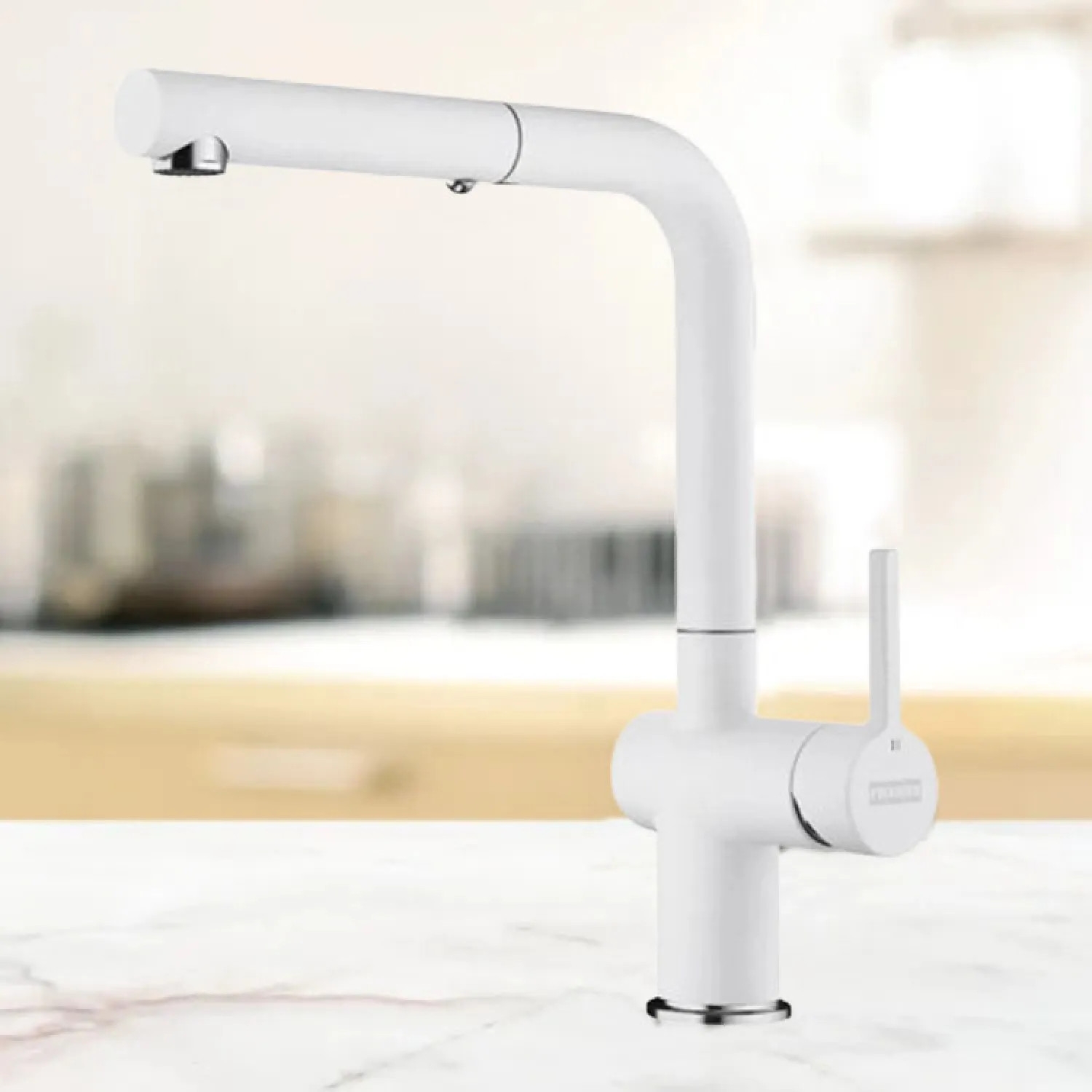 Franke ACT-PO-PWT Franke Active Pull-Out Kitchen Faucet, Lever Handle, 1.75 GPM, ECO Cartridge, Polar White - ACT-PO-PWT (115.0656.851)