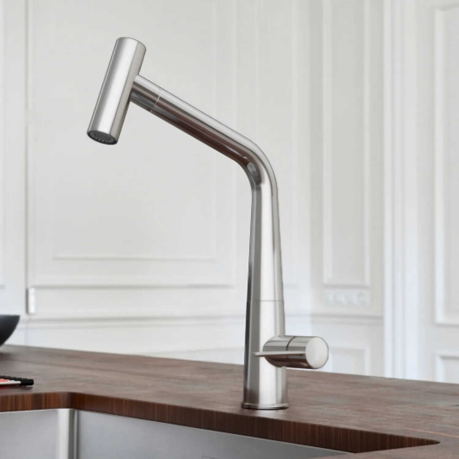 Franke ICN-PO-CHR Franke Icon Single Handle Pull-Out Kitchen Sink Faucet, Lever Handle, 1.75 GPM, Polished Chrome - ICN-PO-CHR