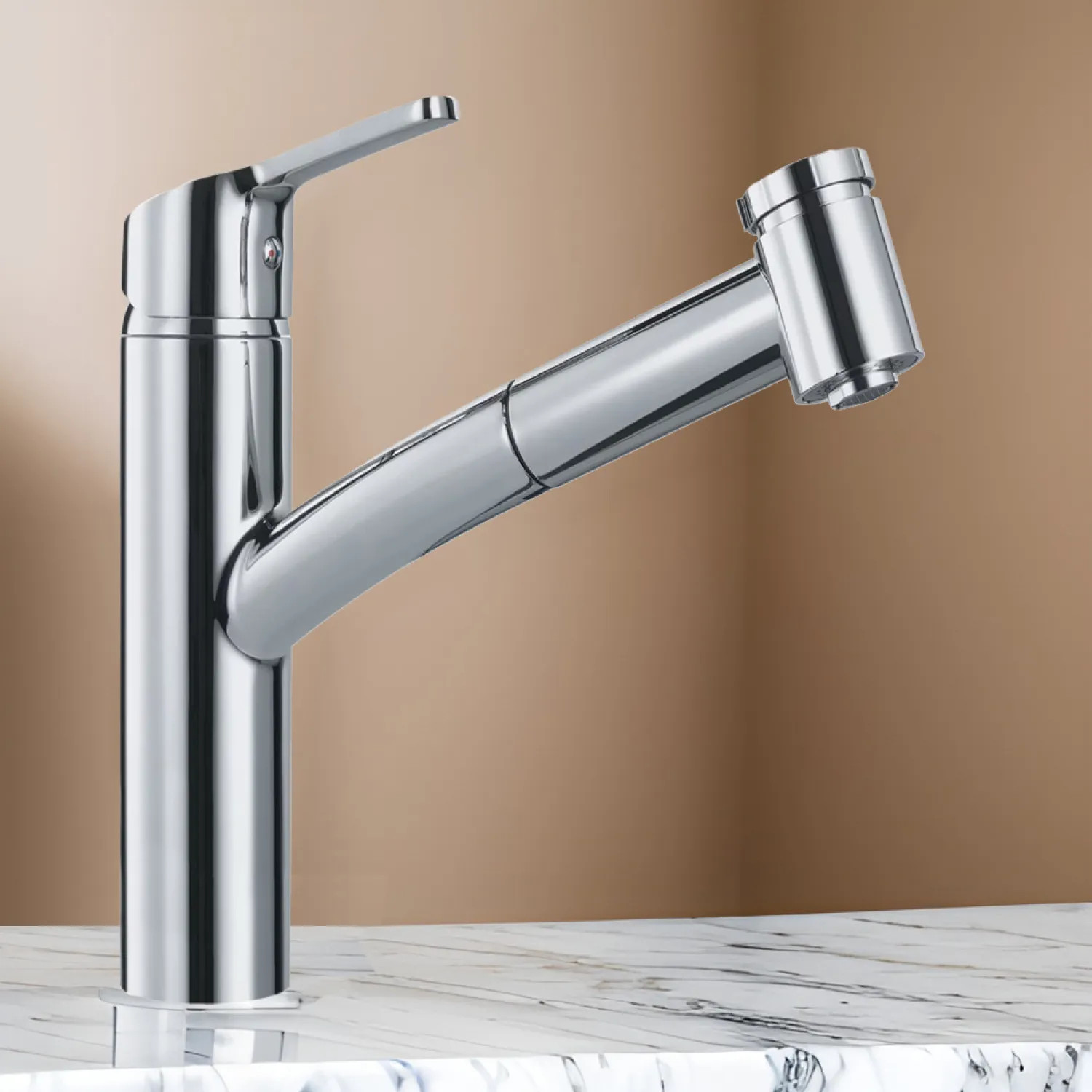 Franke SMA-PO-CHR Franke Smart Single Handle Pull-Out Kitchen Faucet, 150-Degree Swivel Spout, 1.75 GPM, Polished Chrome - SMA-PO-CHR