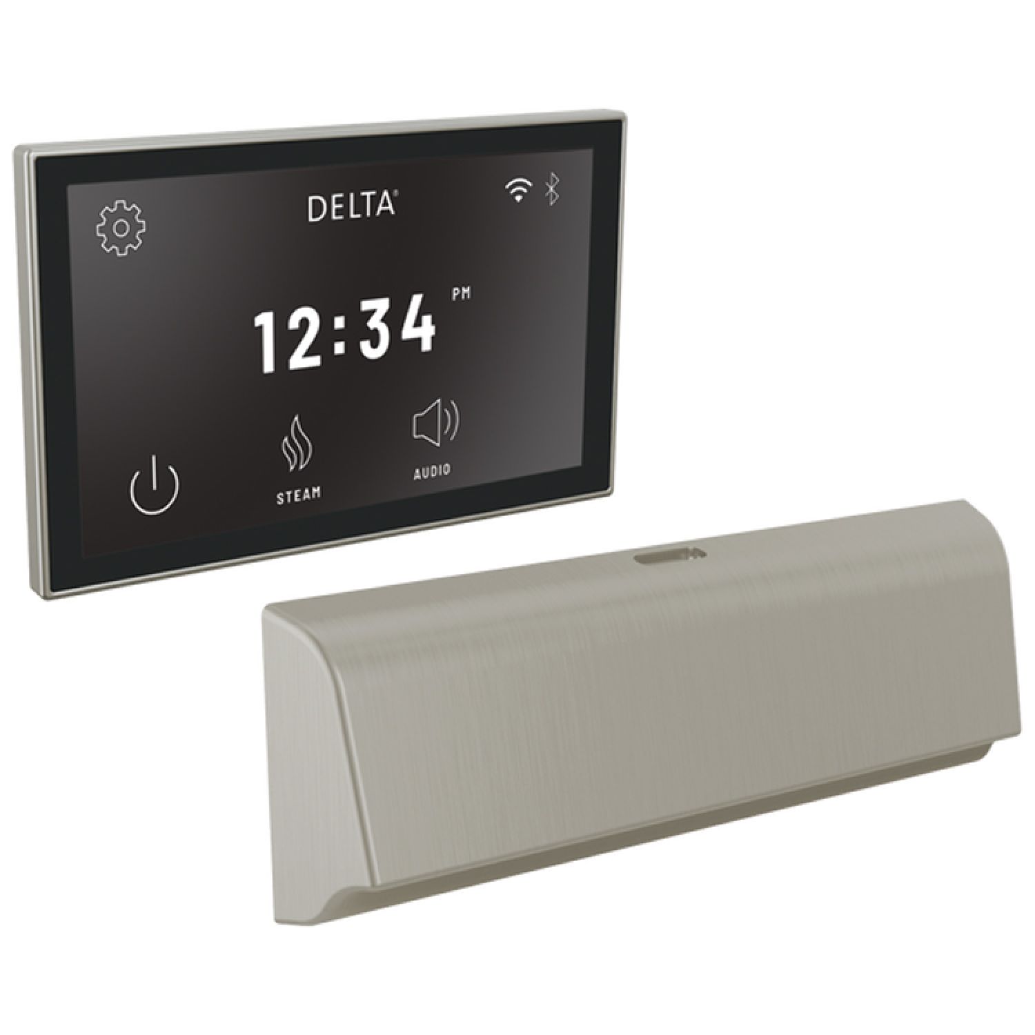 Delta 5CB-550L-SS-PR Delta SteamScape Deluxe System Unilateral Digital Steam Package with 9in x 3in Stainless Steam Outlet, Lumicoat Technology - 5CB-550L-SS-PR