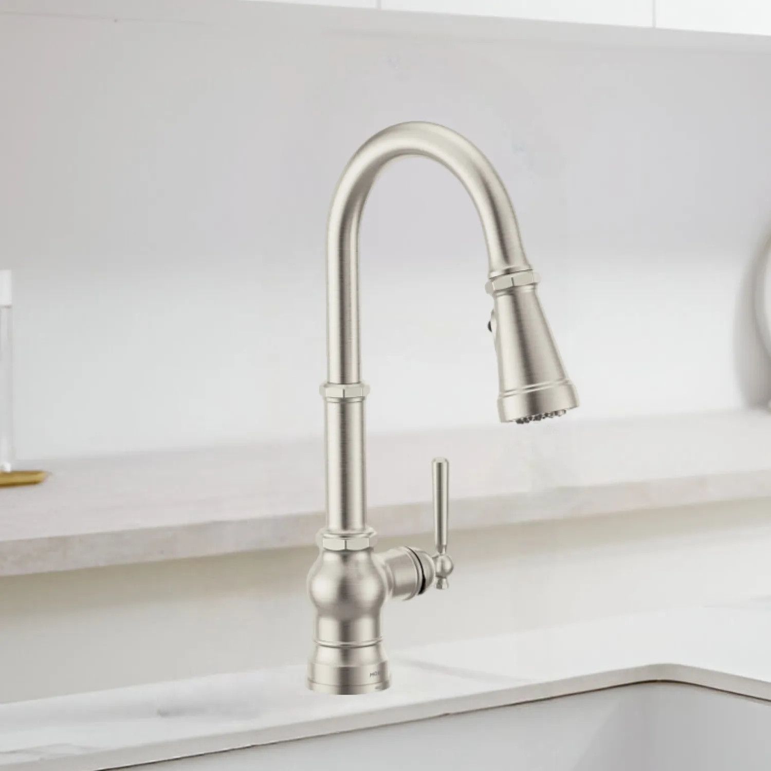 Moen FS72003SRS Moen Paterson Spot Resist Stainless Single-Handle High-Arc Pulldown Kitchen Faucet with 4-Water Filter Function Spray Wand, WaterSense, PowerClean, ADA-Compliant, 1.5 GPM - FS72003SRS