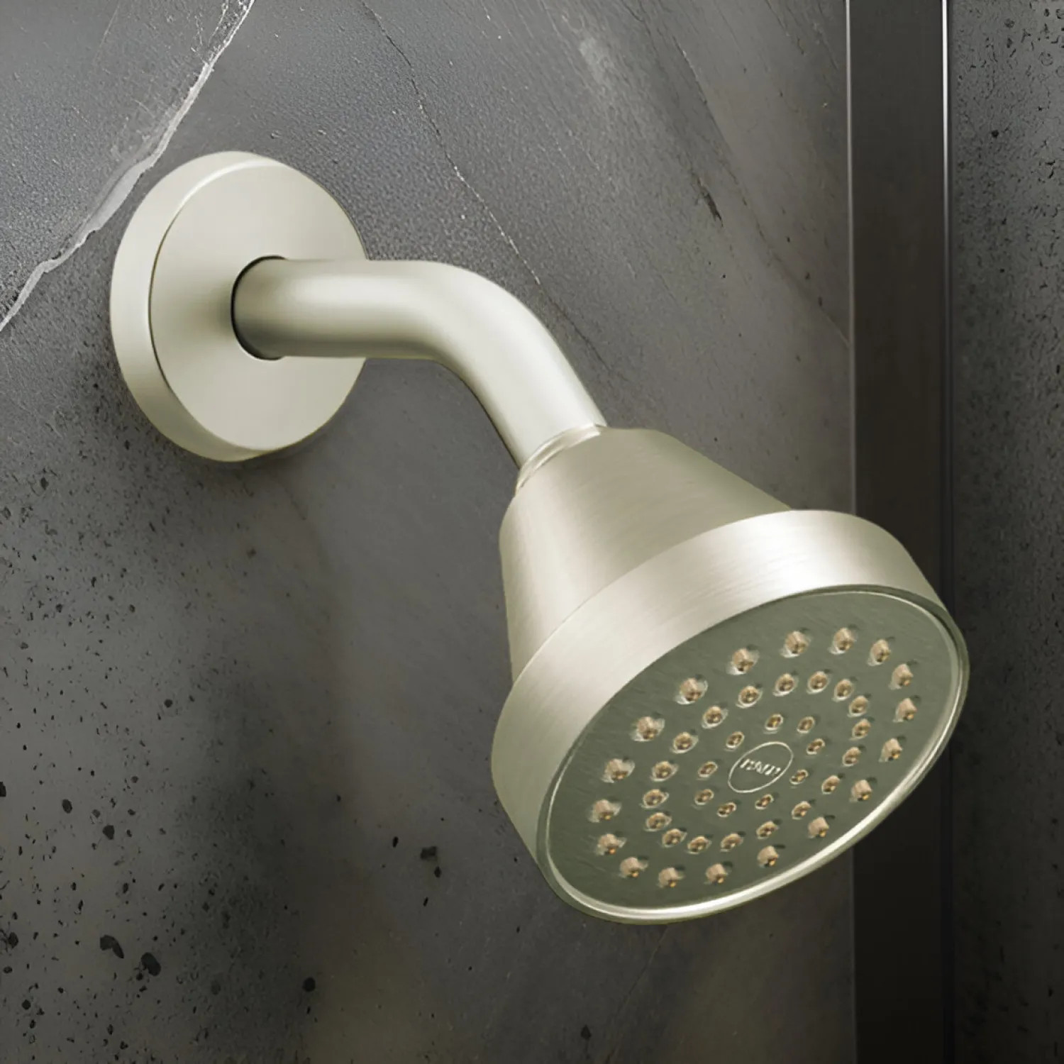 Moen 6399BN Moen Align 3-5/8in Single-Spray Function Shower Head, LifeShine Finish, Full Spray, Nonmetallic Spray Face, 2.5 GPM, Brushed Nickel - 6399BN