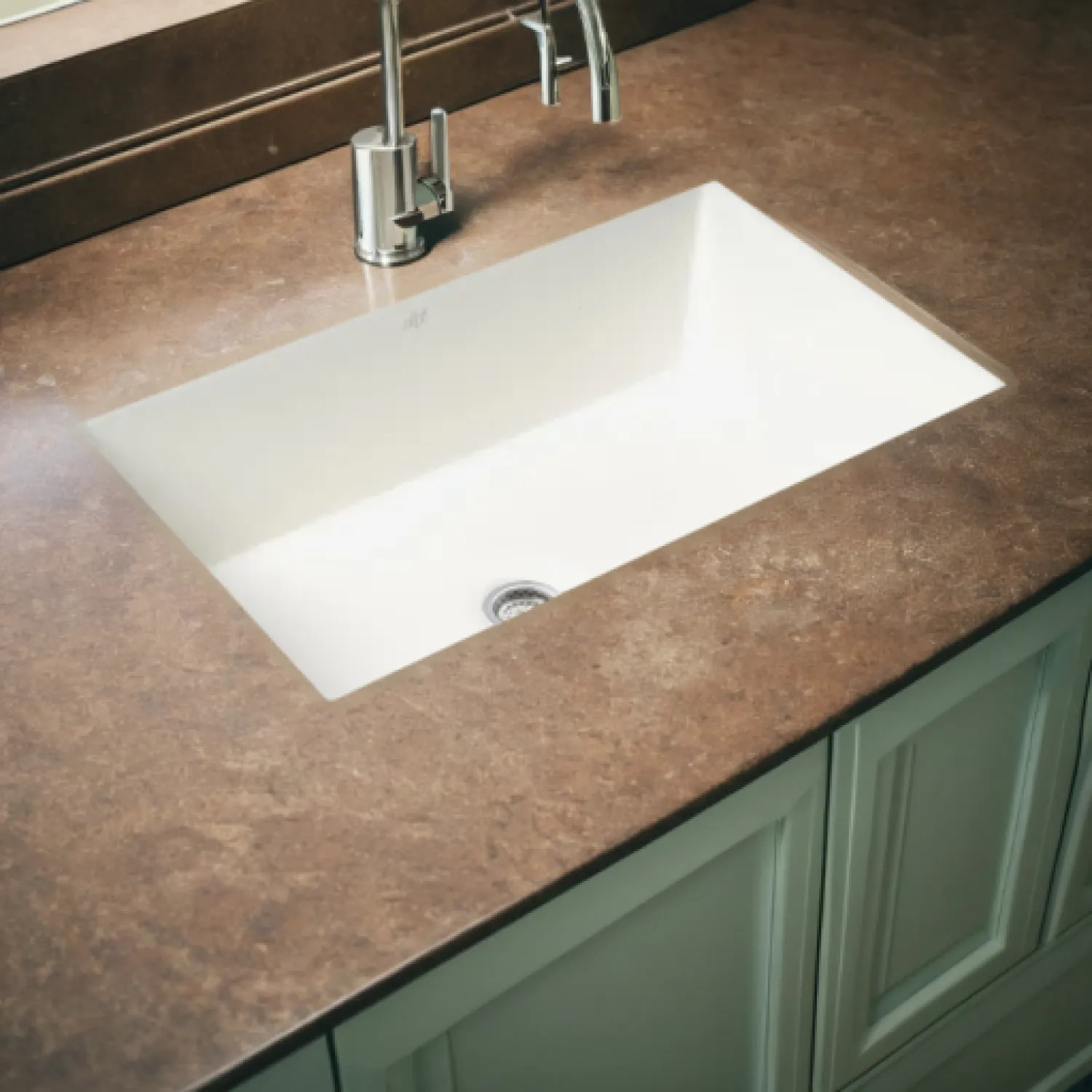 Alfi ABF3018UD-W ALFI White Fireclay 30in x 18in Undermount/Drop-In Single Bowl Kitchen Sink With Center Drain - ABF3018UD-W