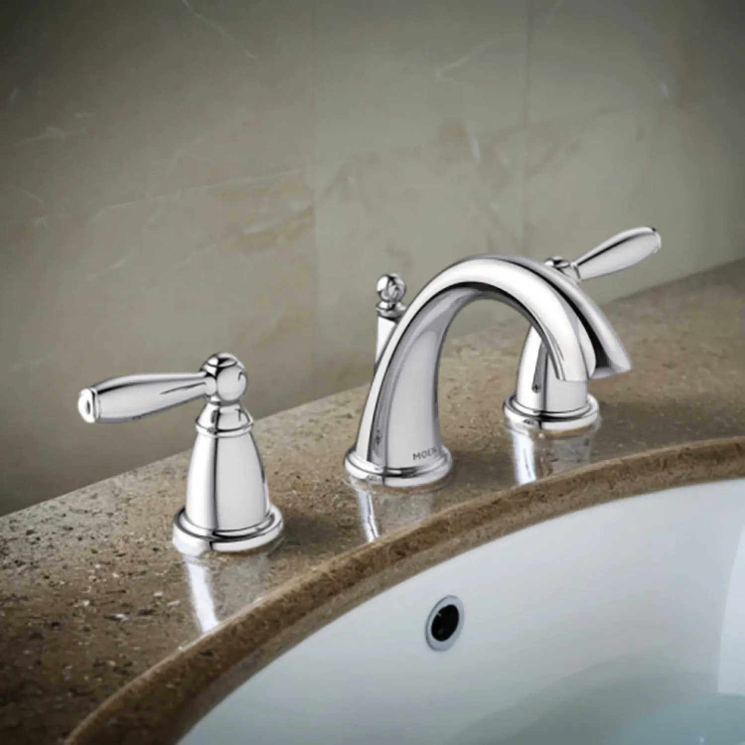 Moen TV6620 Moen Brantford Two-Handle High-Arc Widespread Bathroom Faucet with M-PACT Valve, ADA, 1.2 GPM, Chrome - TV6620