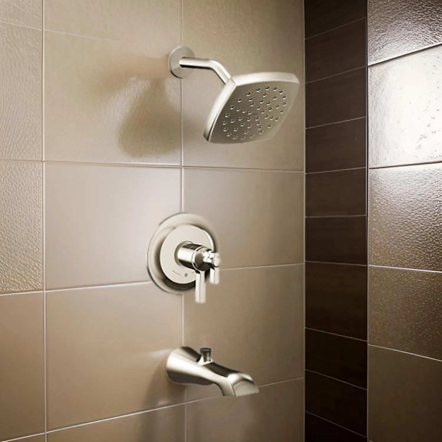 Moen UTS4913EPNL Moen Flara Tub/Shower Faucet with Two-Handle Flow Control and Temperature Adjust Valve Trim, Lever Handles, M-Core 4, Thermostatic Cartridge, Polished Nickel - UTS4913EPNL