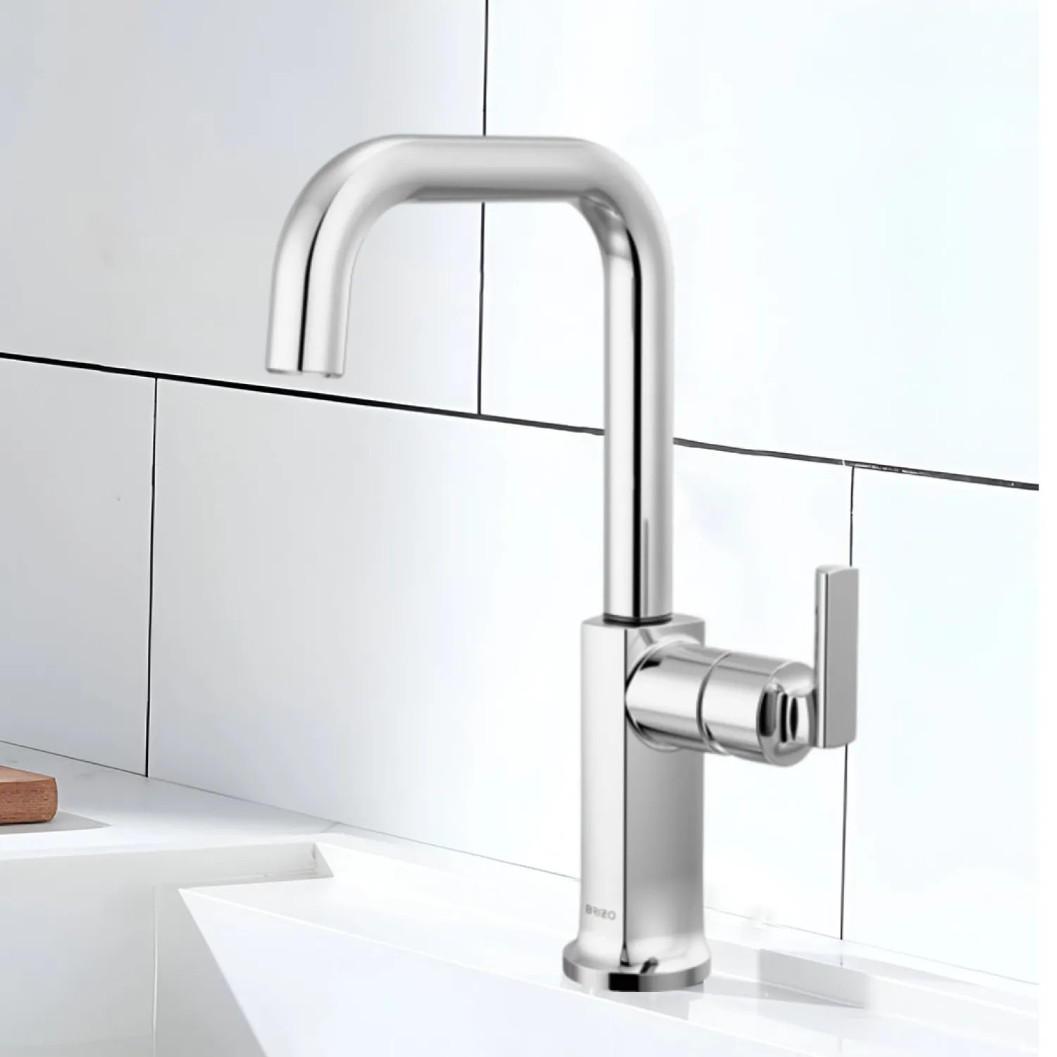 Brizo 61007LF-PCLHP-L Brizo Kintsu Single Handle Bar Faucet with Square Spout, Less Handle, 1.8 GPM, Lumicoat Polished Chrome - 61007LF-PCLHP-L