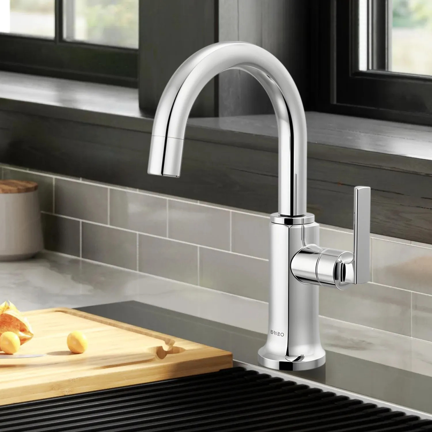 Brizo 61306LF-C-PC-L Brizo Kintsu Single Handle Beverage Faucet with Arc Spout, Air Gap, DIAMOND Seal, 1.5 GPM, Lumicoat Polished Chrome - 61306LF-C-PC-L