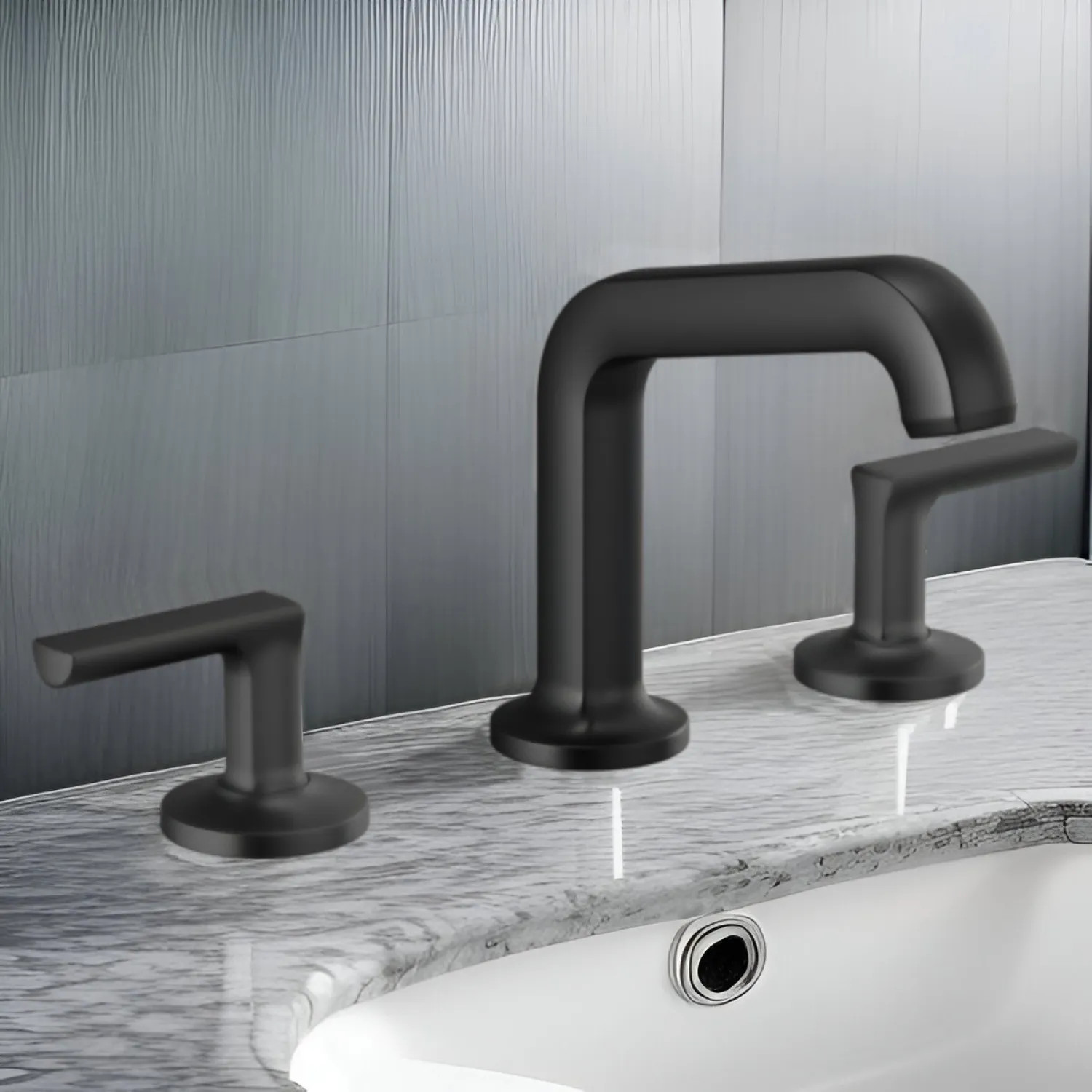 Brizo Kintsu Two-Handle Widespread Lavatory Faucet with Angled Spout ...
