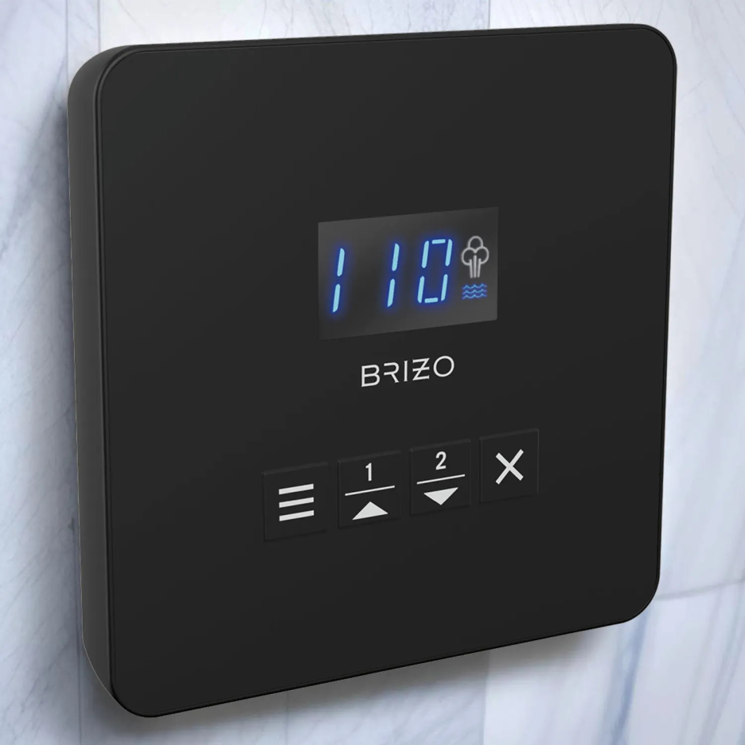 Brizo EP103314BL Brizo Mystix Digital Steam Shower Controller, Square, 2 Presets, Wall-Mount, Matte Black - EP103314BL