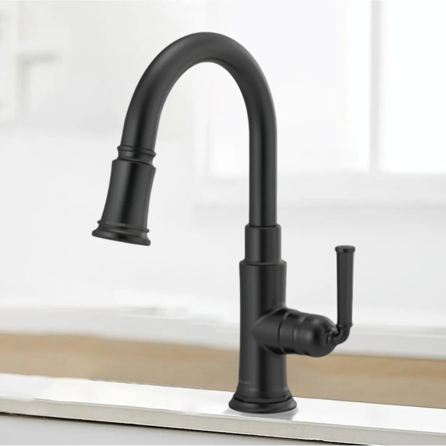 Brizo 63974LF-BL Brizo Rook Single-Handle Pull-down Prep Faucet, MagneDock, Lever Handle, 1.8 GPM, Matte Black - 63974LF-BL