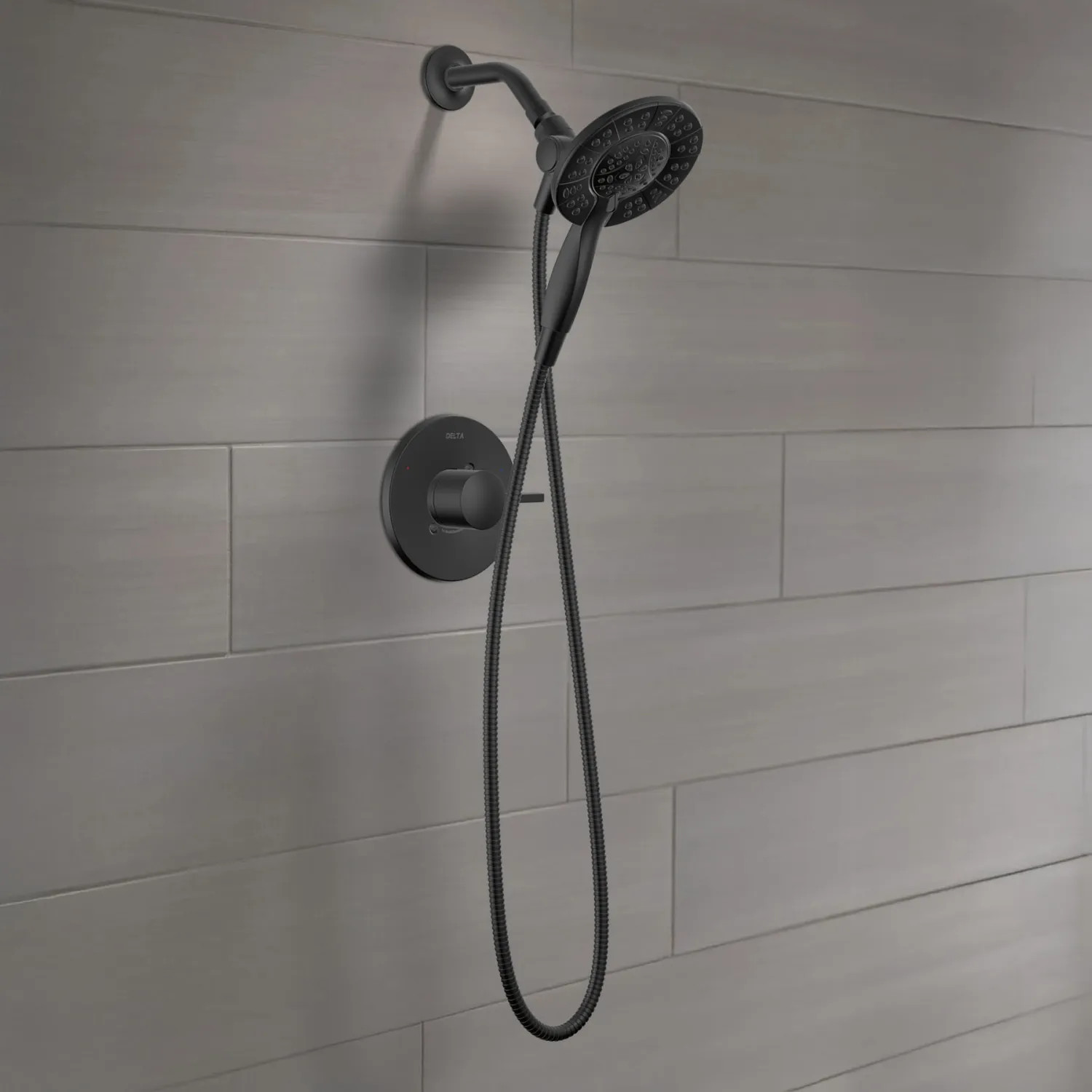 Delta T142855-BL-I Delta Albion Monitor 14 Series Shower Only Trim with In2ition Hand Shower, TouchClean, ADA, Matte Black - T142855-BL-I