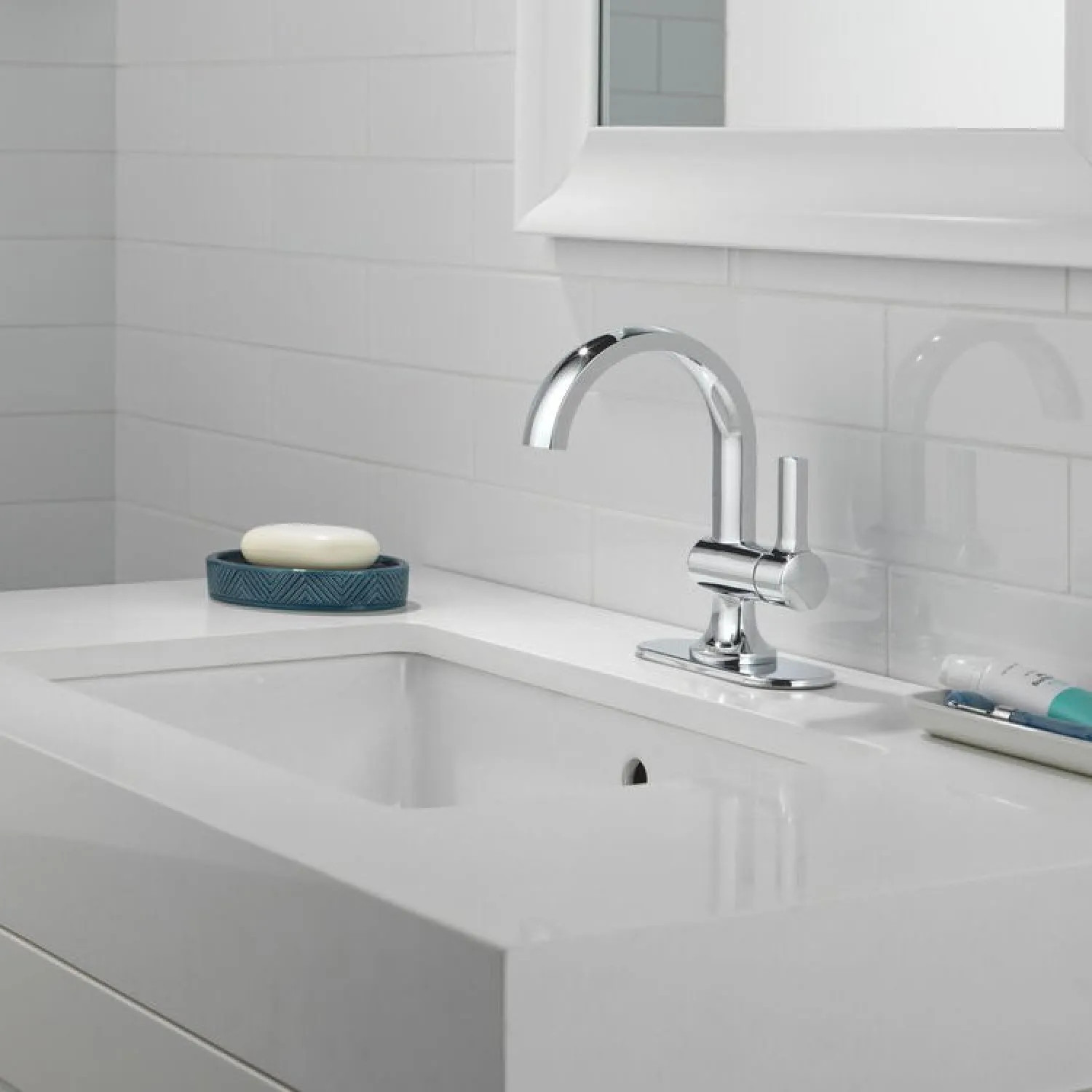Delta 15855LF Delta Albion Single Handle Bathroom Faucet, Pop-up with Over Flow, ADA, ,1.2 GPM, Chrome - 15855LF