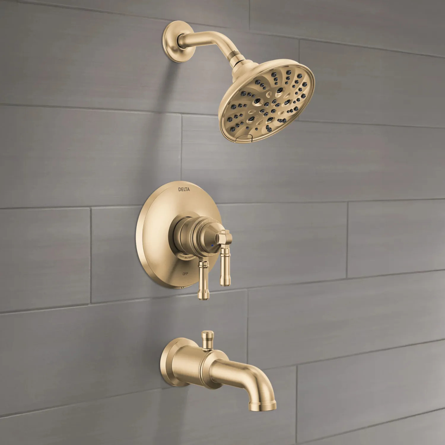 Delta T17484-CZ-PR Delta Broderick Monitor 17 Series Tub Shower Trim, TouchClean, H2Okinetic, ADA, 1.75 GPM, Lumicoat Champagne Bronze - T17484-CZ-PR