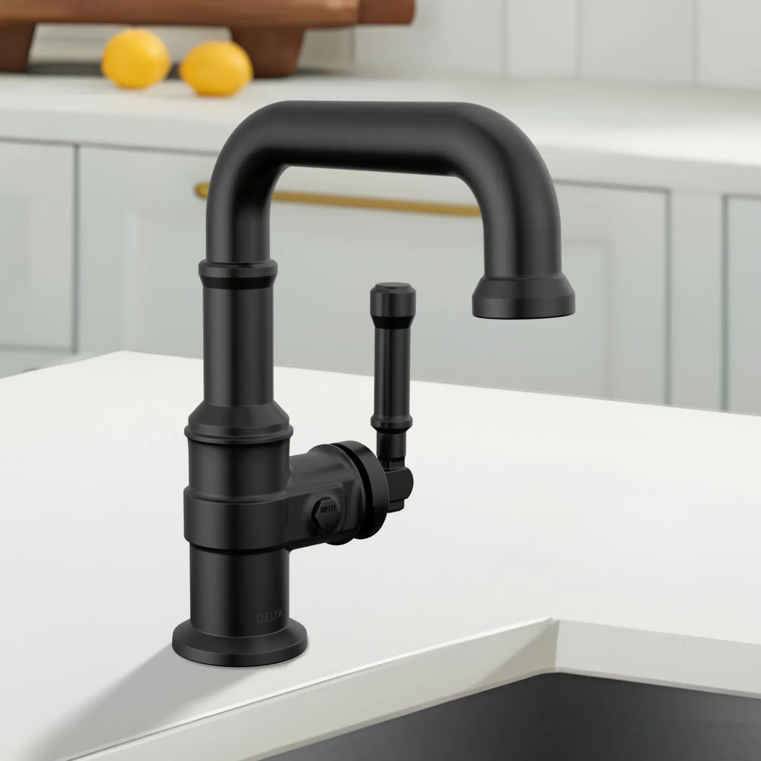 Delta 584SH-BL-DST Delta Broderick Single Handle Bathroom Faucet, With Pop-Up, DIAMOND Seal, ADA, 1.2 GPM, Matte Black - 584SH-BL-DST