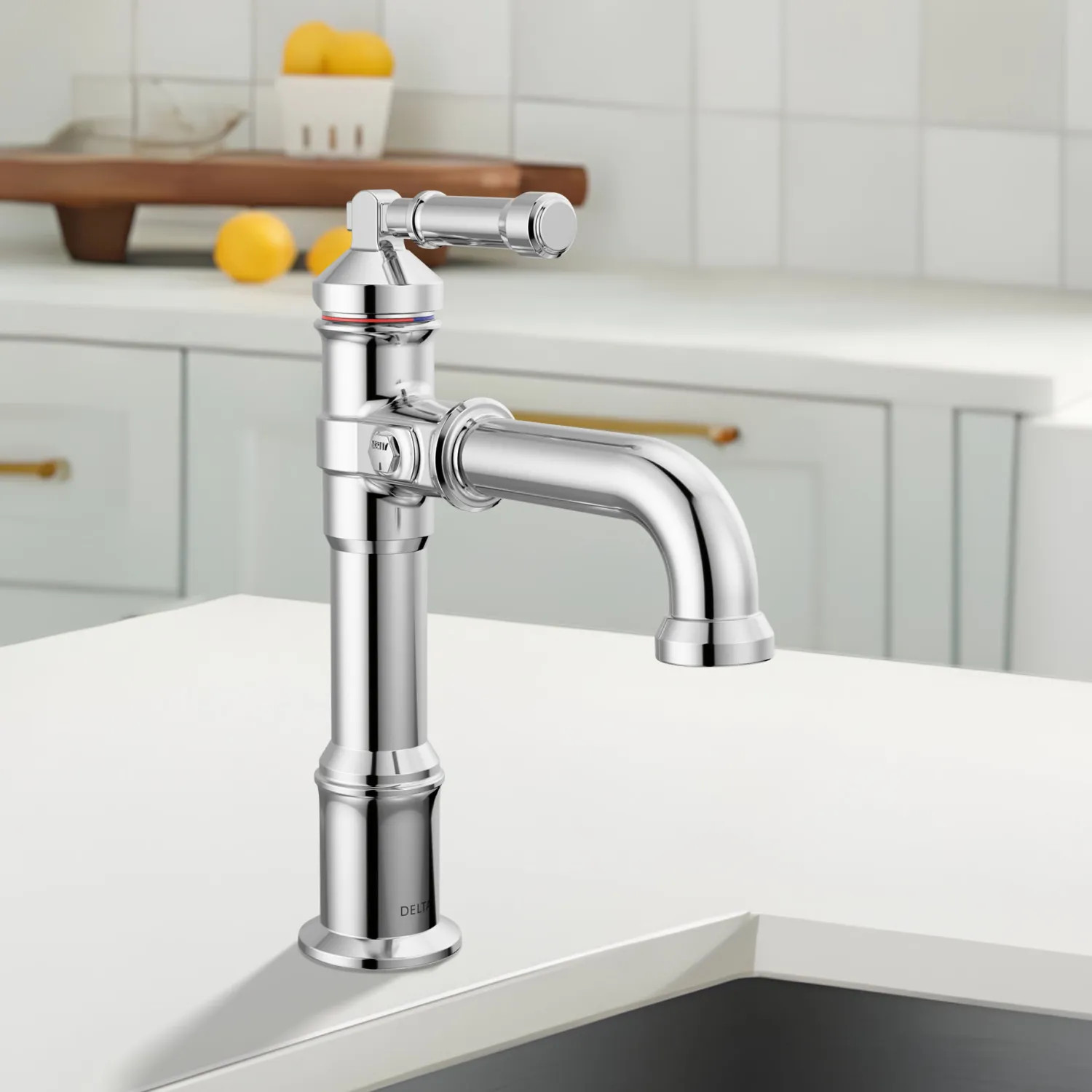 Delta 684-PR-DST Delta Broderick Single Handle Bathroom Faucet, Single-Hole, Deck Mount, Diamond Seal, ADA, 1.2 GPM, Lumicoat Chrome - 684-PR-DST