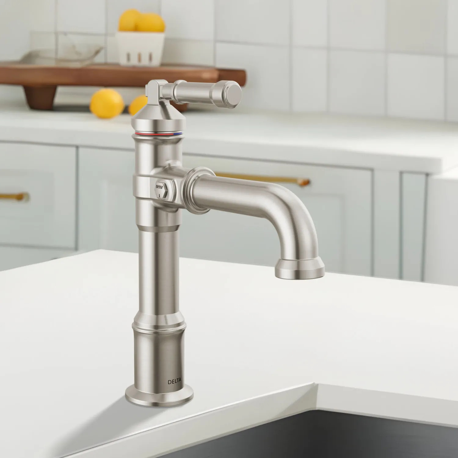 Delta 684-SS-PR-DST Delta Broderick Single Handle Bathroom Faucet, Single-Hole, Deck Mount, Diamond Seal, ADA, 1.2 GPM, Lumicoat Stainless - 684-SS-PR-DST