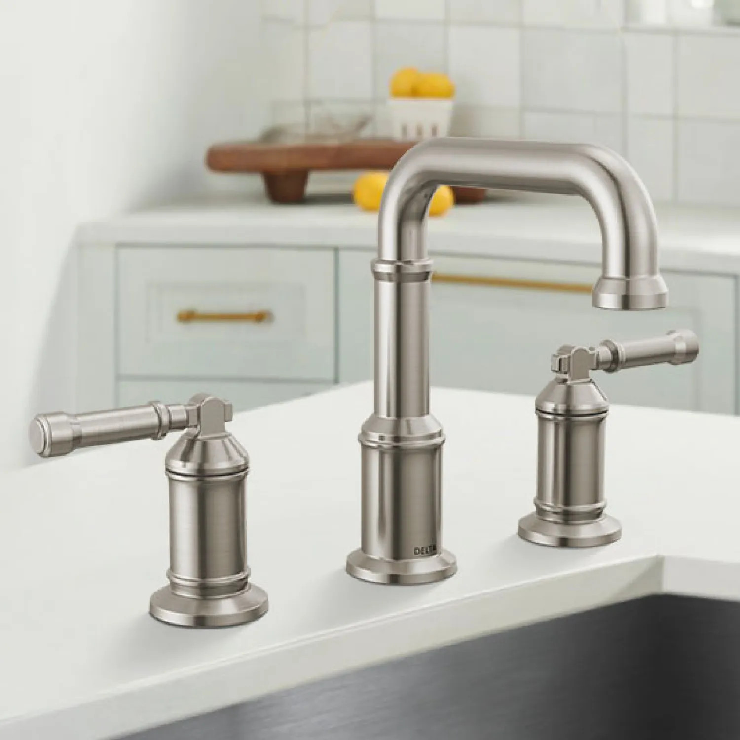 Delta 3584-SS-PR-DST Delta Broderick Widespread Bathroom Faucet, Two-Handle, DIAMOND Seal, ADA, 1.2 GPM, Lumicoat Stainless - 3584-SS-PR-DST