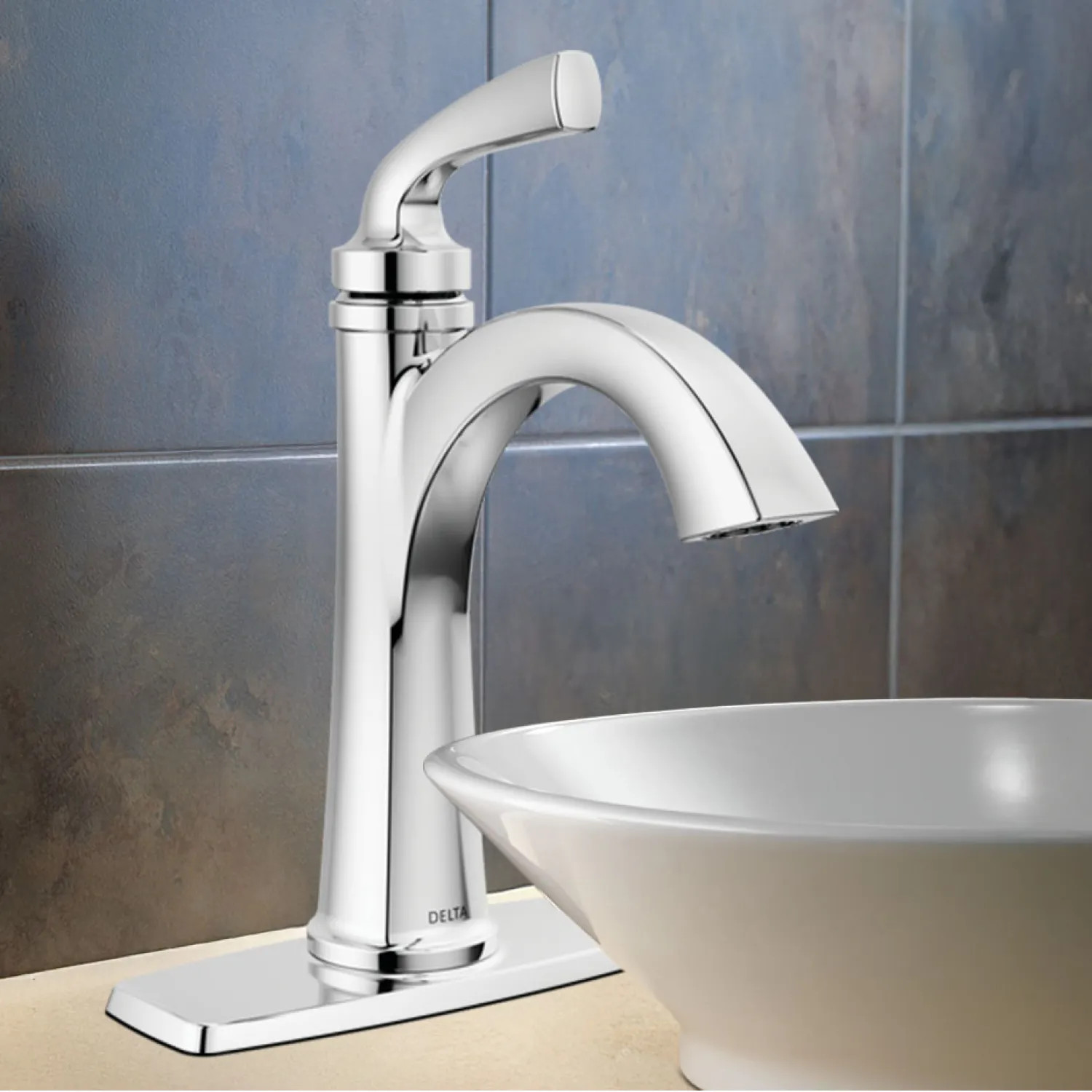 Delta 15864LF Delta Geist Single Handle Bathroom Faucet, Pop-Up with Overflow, Deck Mount, ADA, 1.2 GPM, Chrome - 15864LF