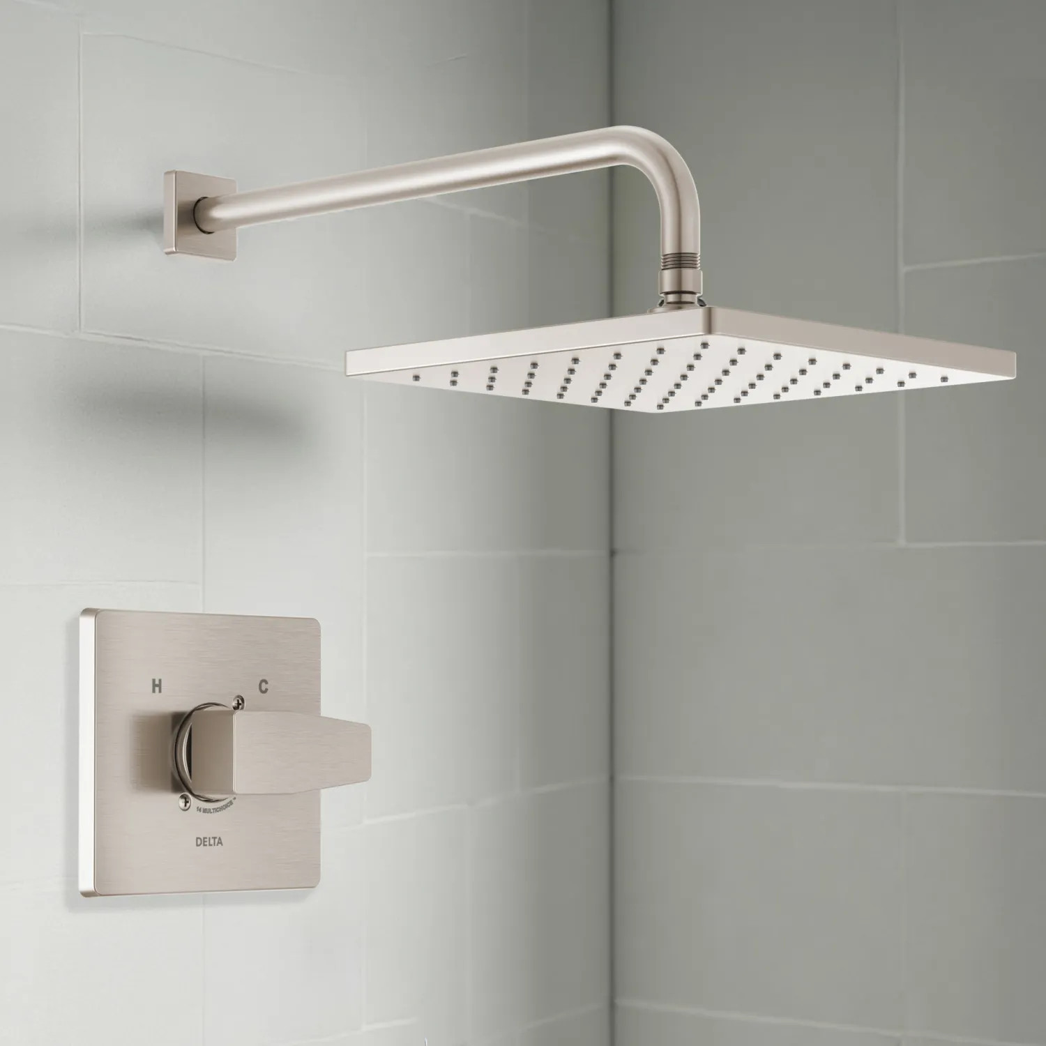 Delta T14268-SP-PP Delta Modern Monitor 14 Series Shower Trim, Touch-Clean, MultiChoice, ADA, 1.75 GPM, Spotshiel Brushed Nickel - T14268-SP-PP