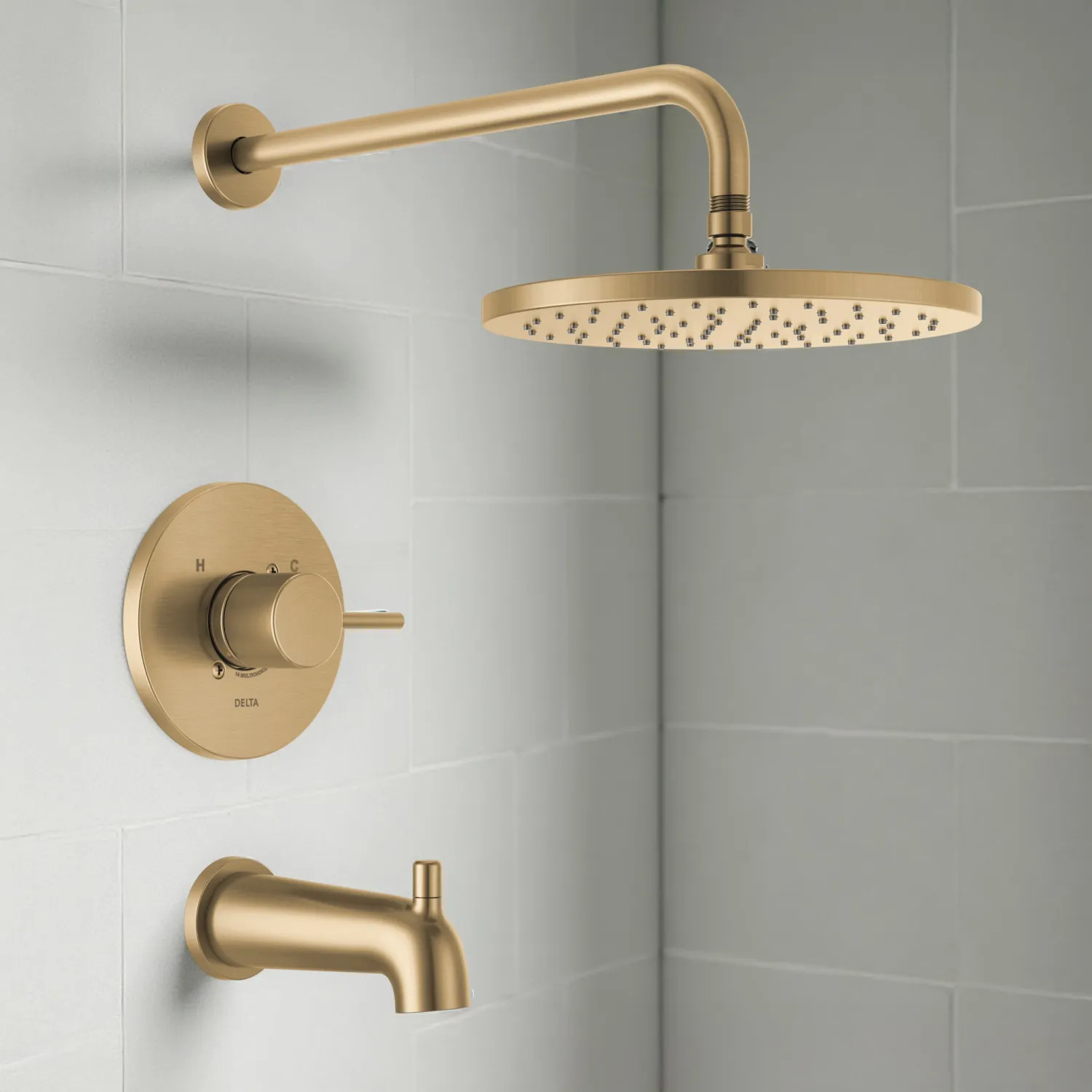 Delta T14469-CZ-PP Delta Modern Monitor 14 Series Tub And Trim Shower, Touch-Clean, MultiChoice, ADA, 1.75 GPM, Champagne Bronze - T14469-CZ-PP