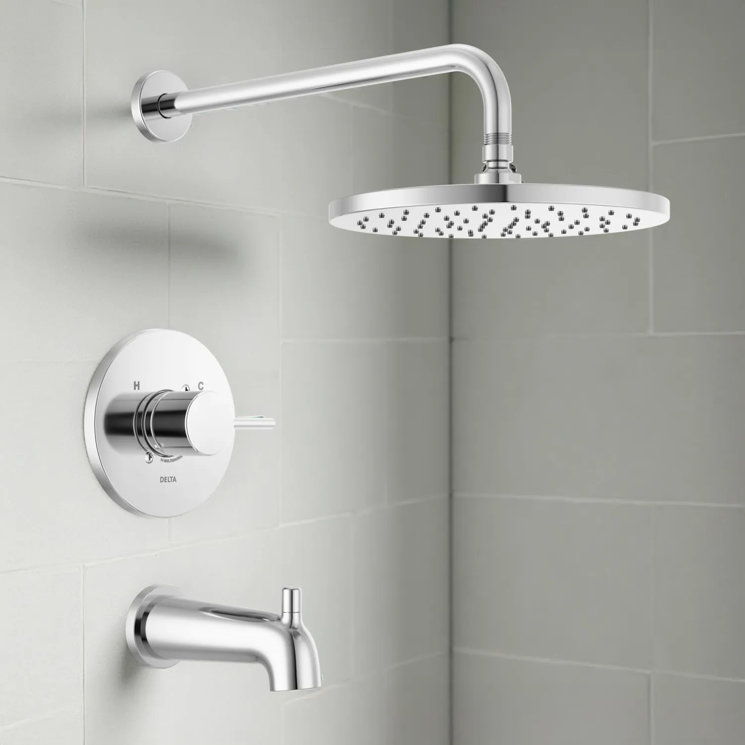 Delta T14469-PP Delta Modern Monitor 14 Series Tub And Trim Shower, Touch-Clean, MultiChoice, ADA, 1.75 GPM, Chrome - T14469-PP