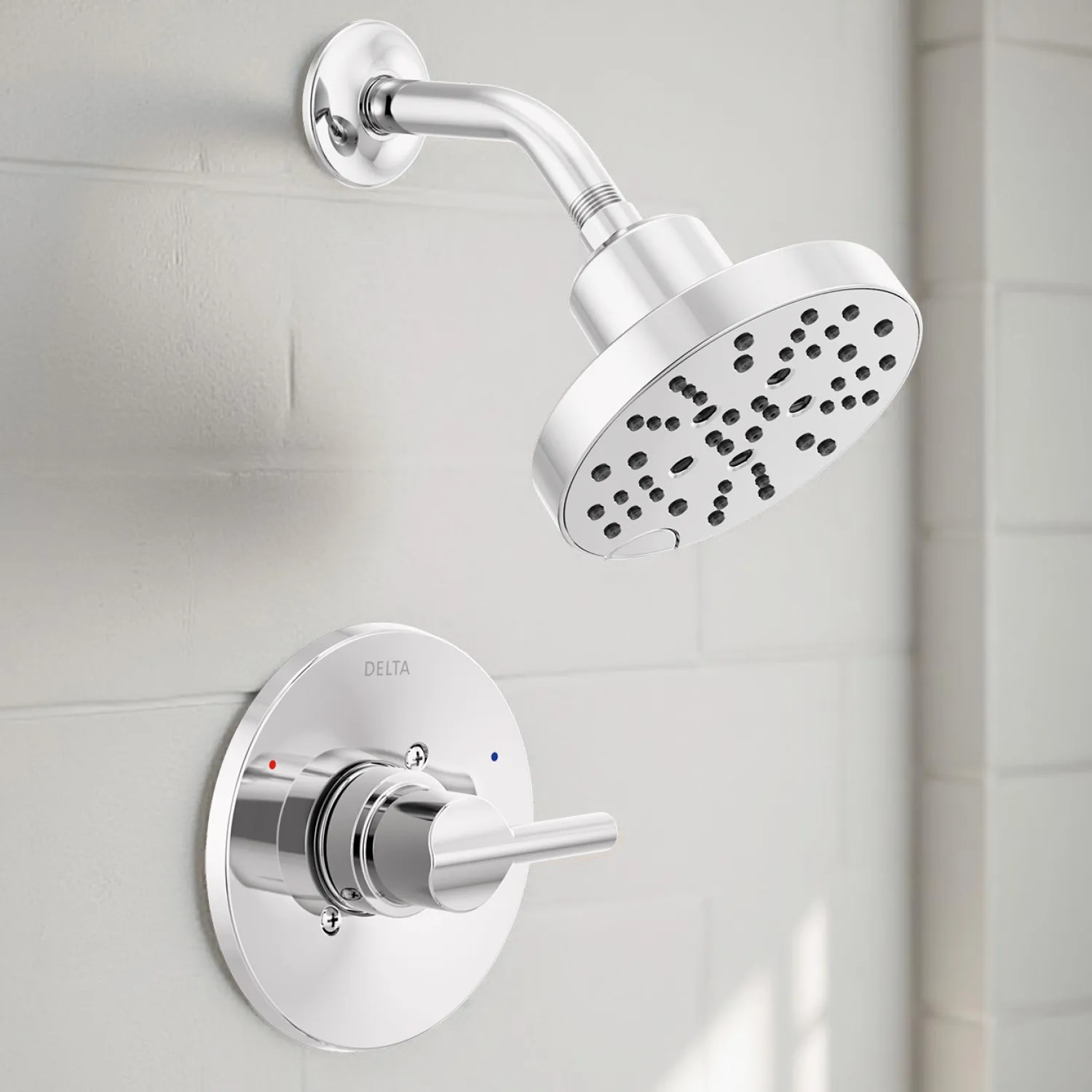 Delta 142749 Delta Nicoli Monitor 14 Series Shower Faucet with 5-Setting Rain Showerhead, H2Okinetic, Touch-Clean, ADA, 1.75 GPM, Chrome - 142749