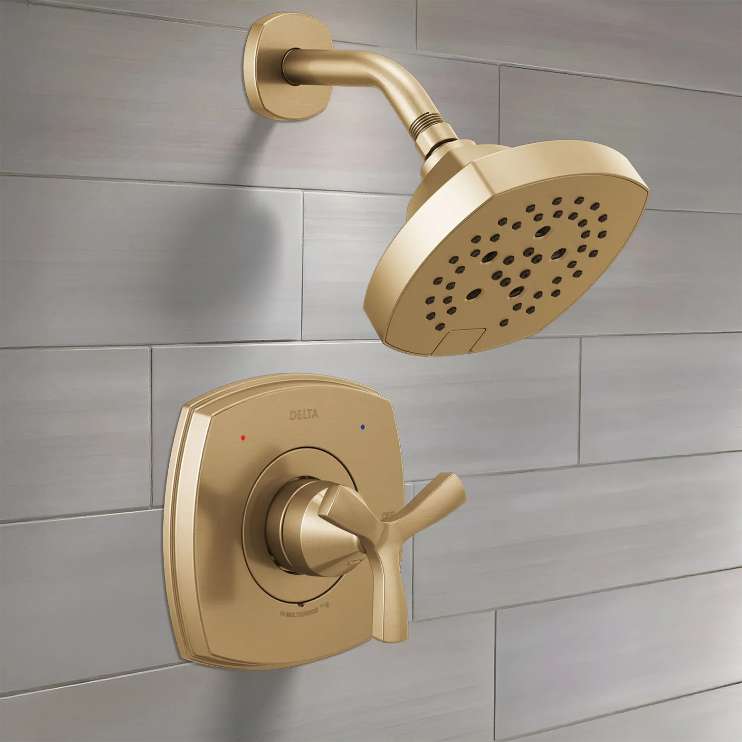 Delta T142766-CZ-PR Delta Stryke Monitor 14 Series Shower Only Trim, Touch-Clean, H2Okinetic PowerDrench, Lumicoat Champagne Bronze - T142766-CZ-PR